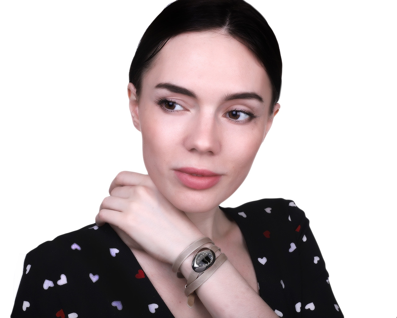 Оригинальные стальные часы с бриллиантами 0.05ct H.Stern