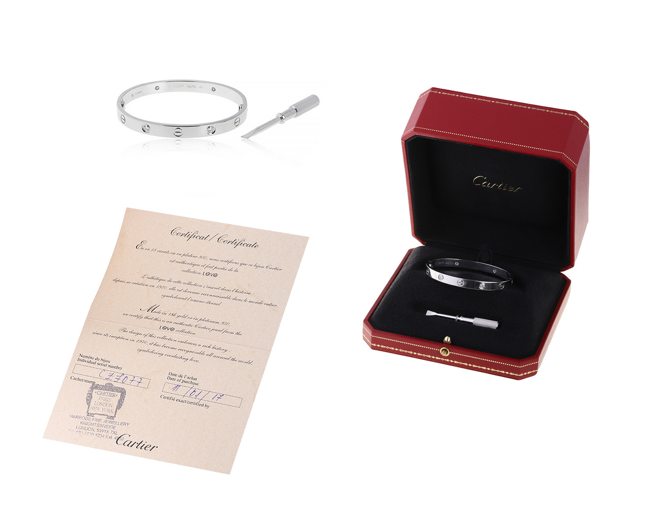 Оригинальный золотой браслет с бриллиантами 0.42ct Cartier Love