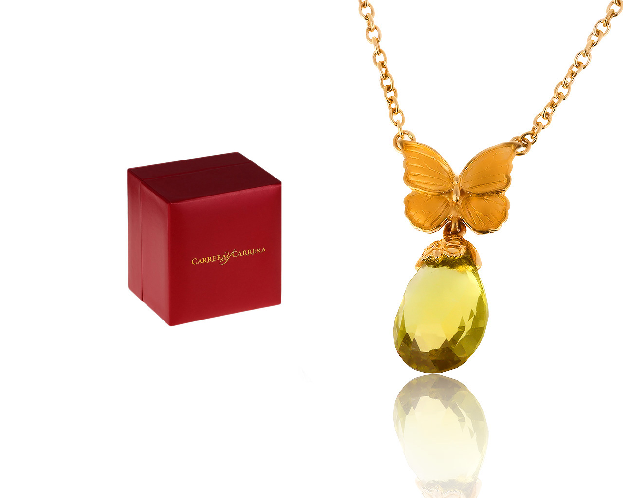 Оригинальный золотой кулон с цитрином 7.20ct Carrera y Carrera