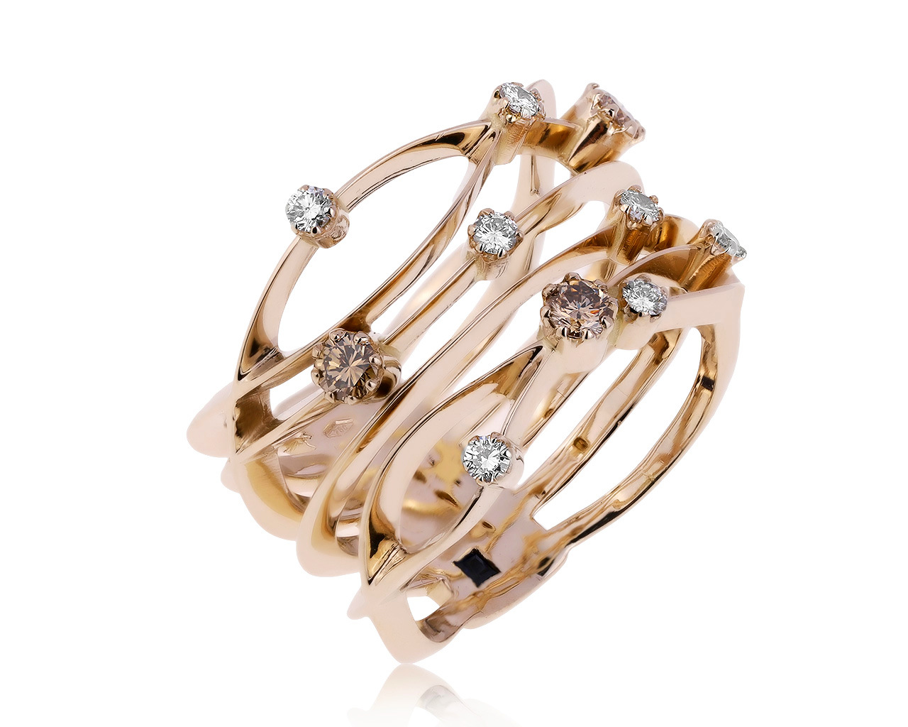 Оригинальное золотое кольцо с бриллиантами 0.46ct H.Stern