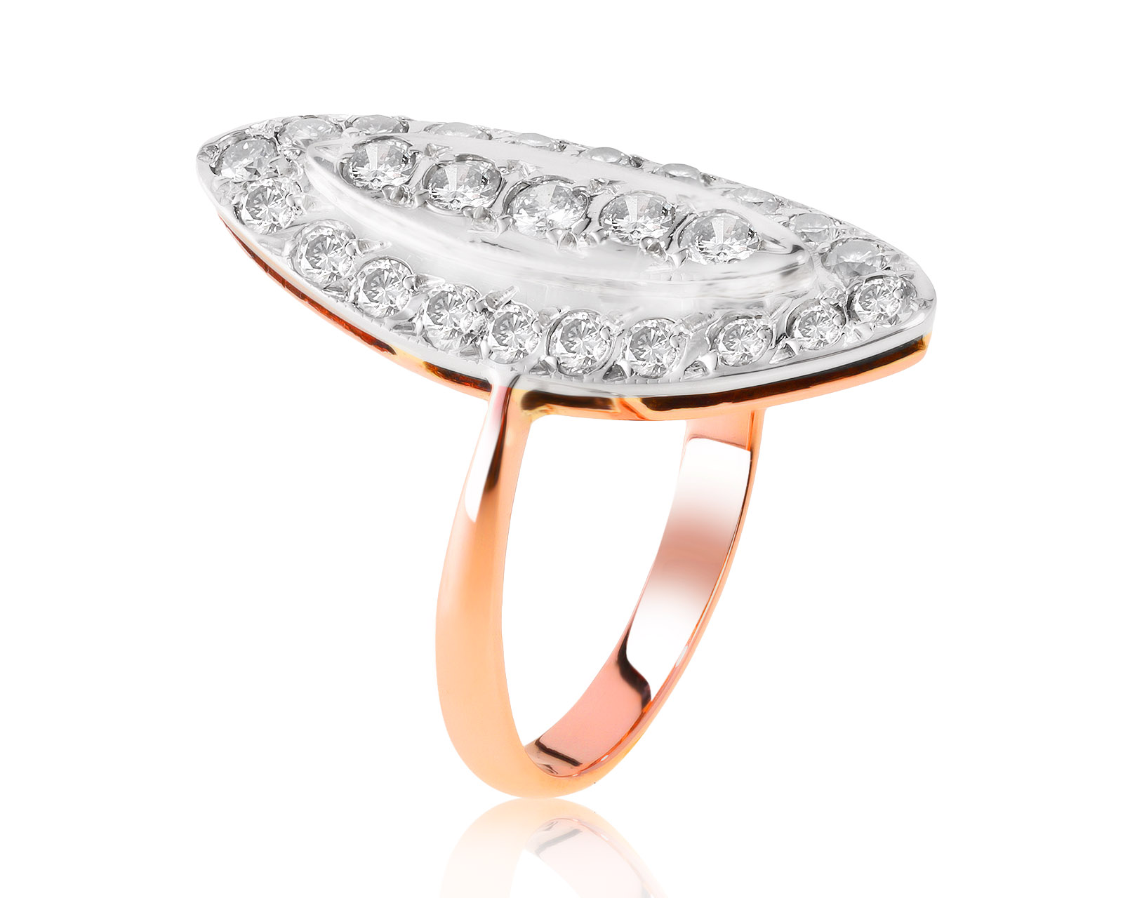 Изысканное золотое кольцо с бриллиантами 0.80ct СССР 131021/8 Изысканное золотое кольцо с бриллиантами 0.80ct СССР 131021/8