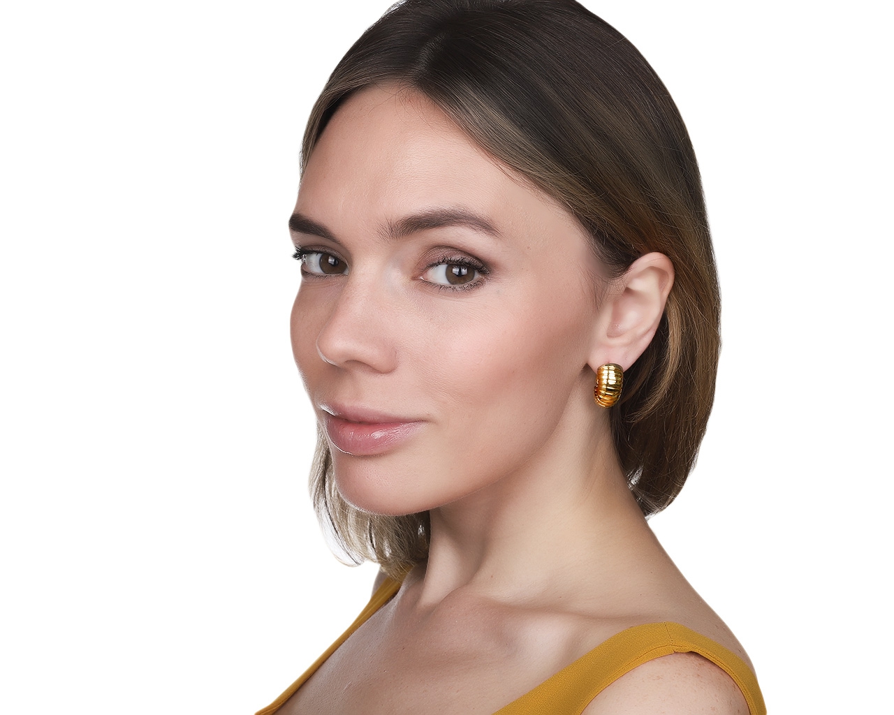 Оригинальные золотые серьги Bvlgari Tubogas