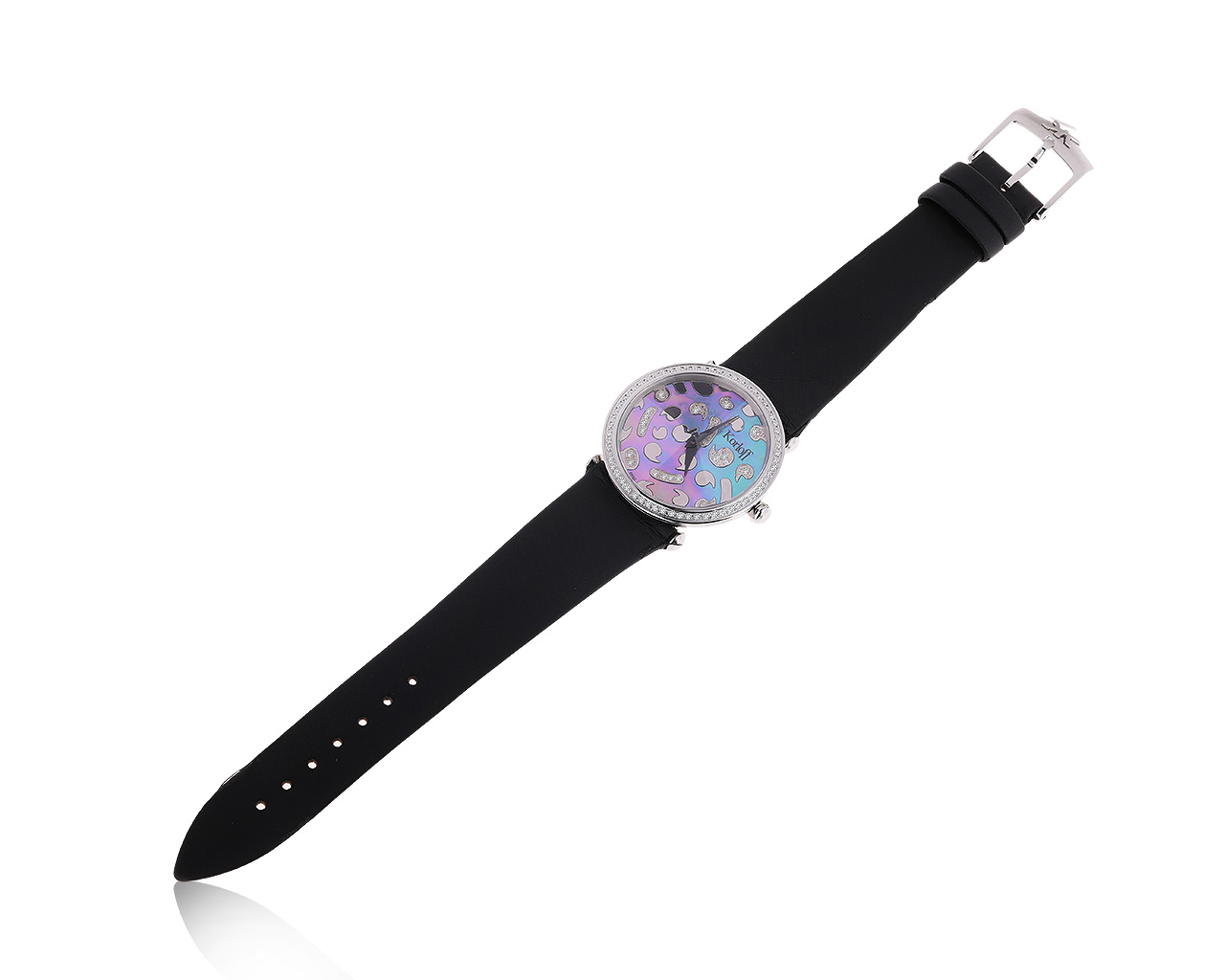 Оригинальные стальные часы с бриллиантами 0.56ct Korloff 190620/2