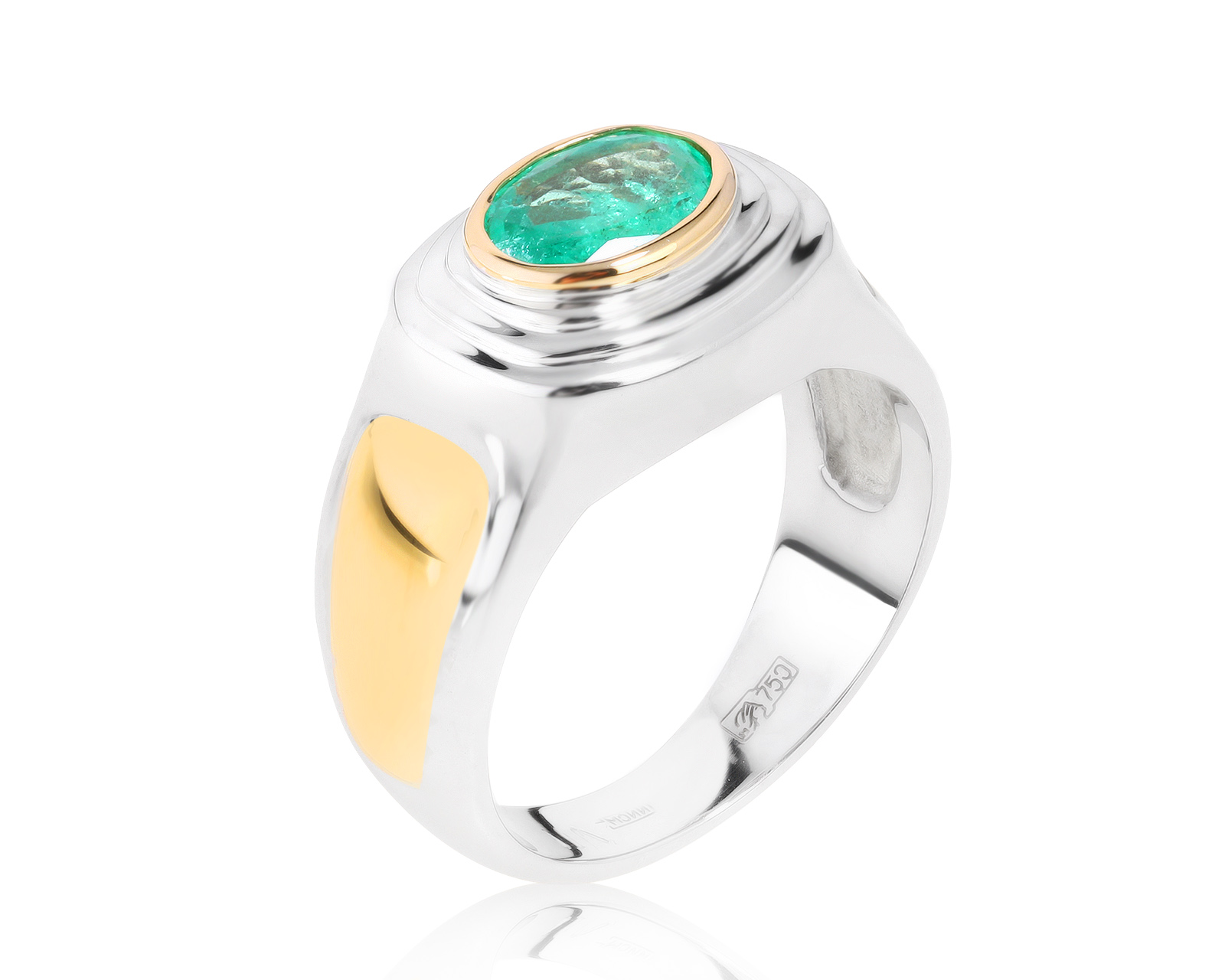 Солидное золотое кольцо с изумрудом 0.86ct 270921/3