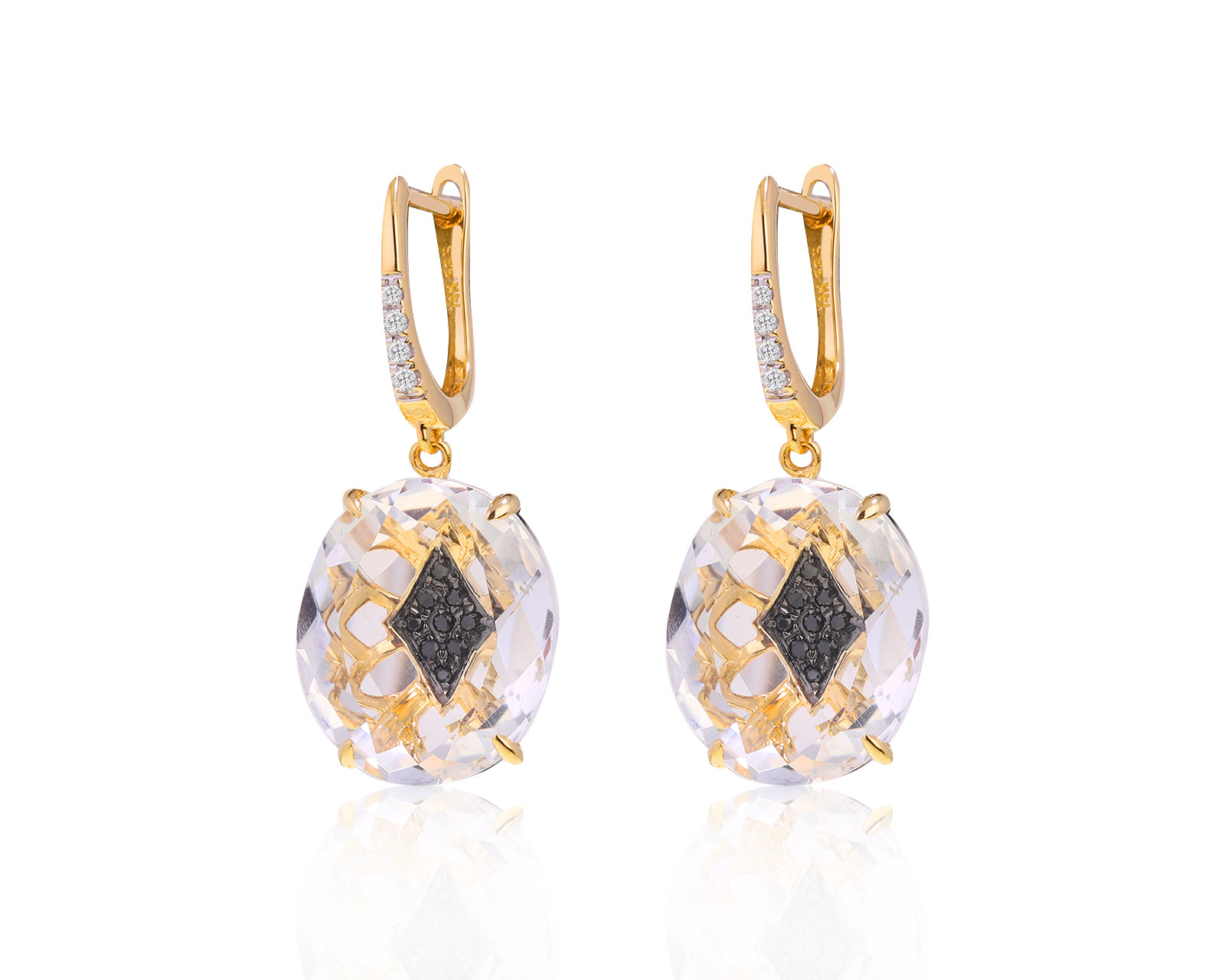 Завораживающие золотые серьги с хрусталем 12.04ct 240222/2