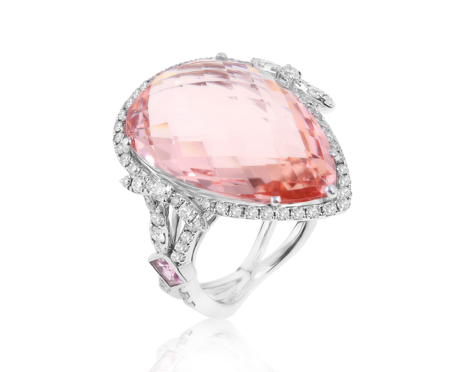 Золотое кольцо с морганитом 15.40ct и бриллиантами 1.02ct 310324/23