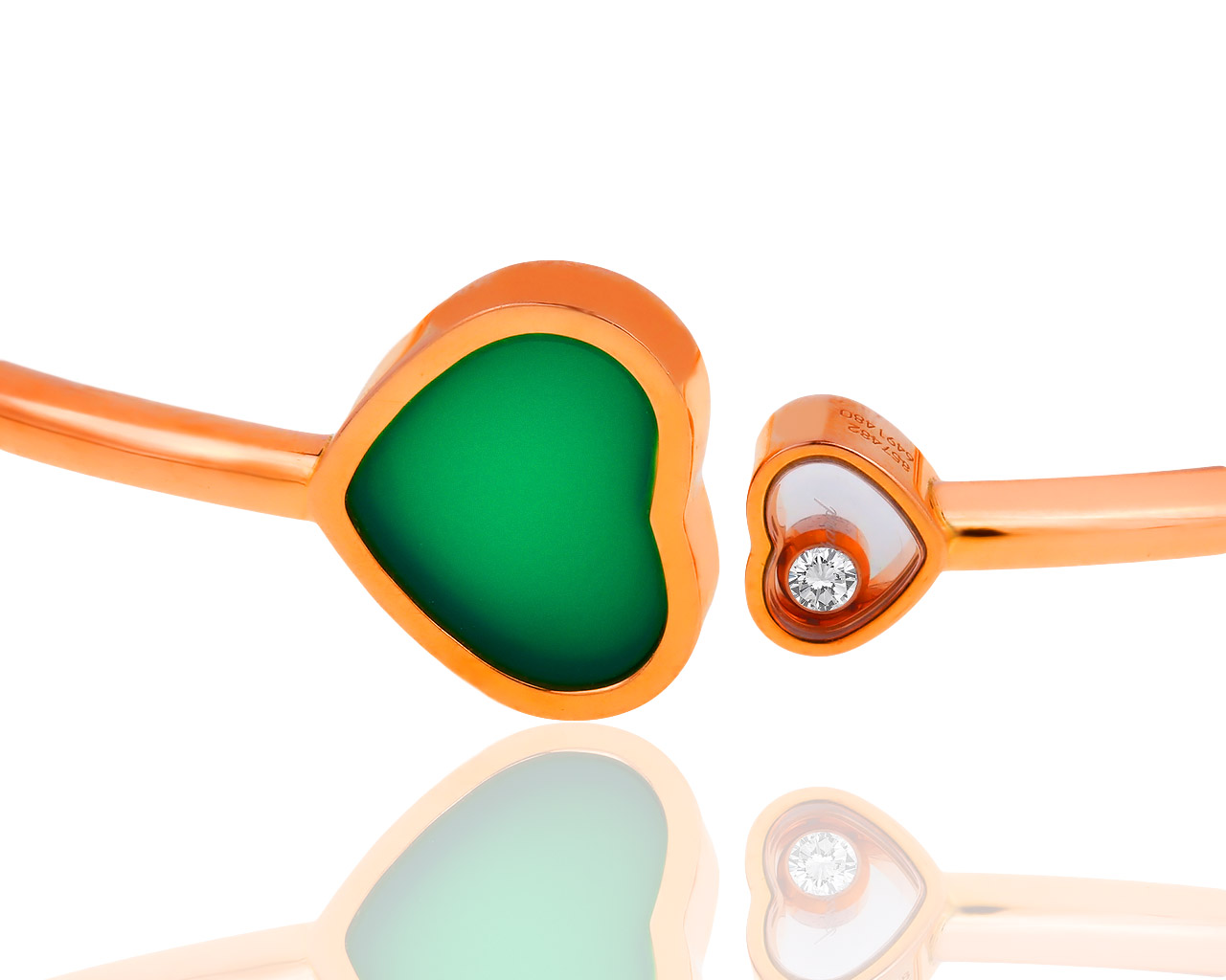 Золотой браслет с нефритом и бриллиантом Chopard Happy Hearts 270319/6