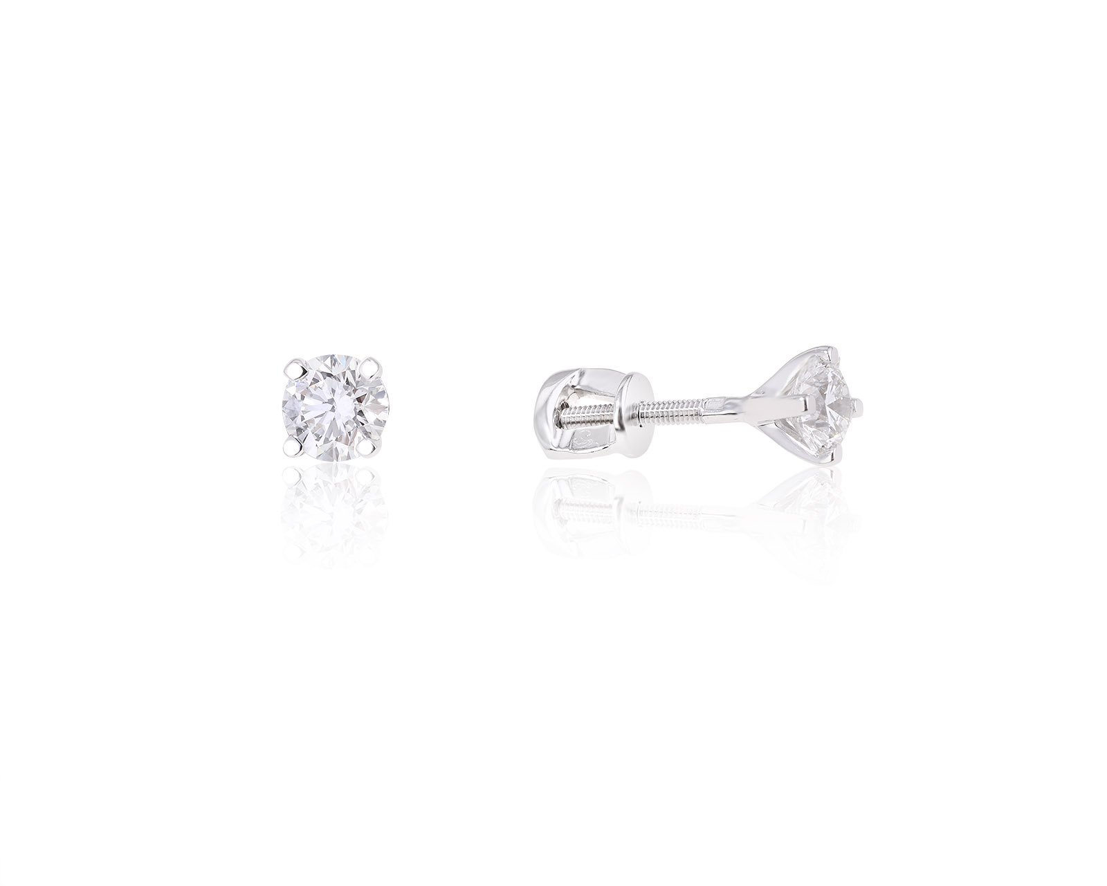 Золотые серьги с бриллиантами 0.72ct