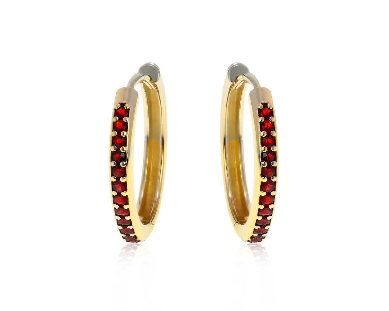 Великолепные золотые серьги с гранатами 0.52ct 110221/2