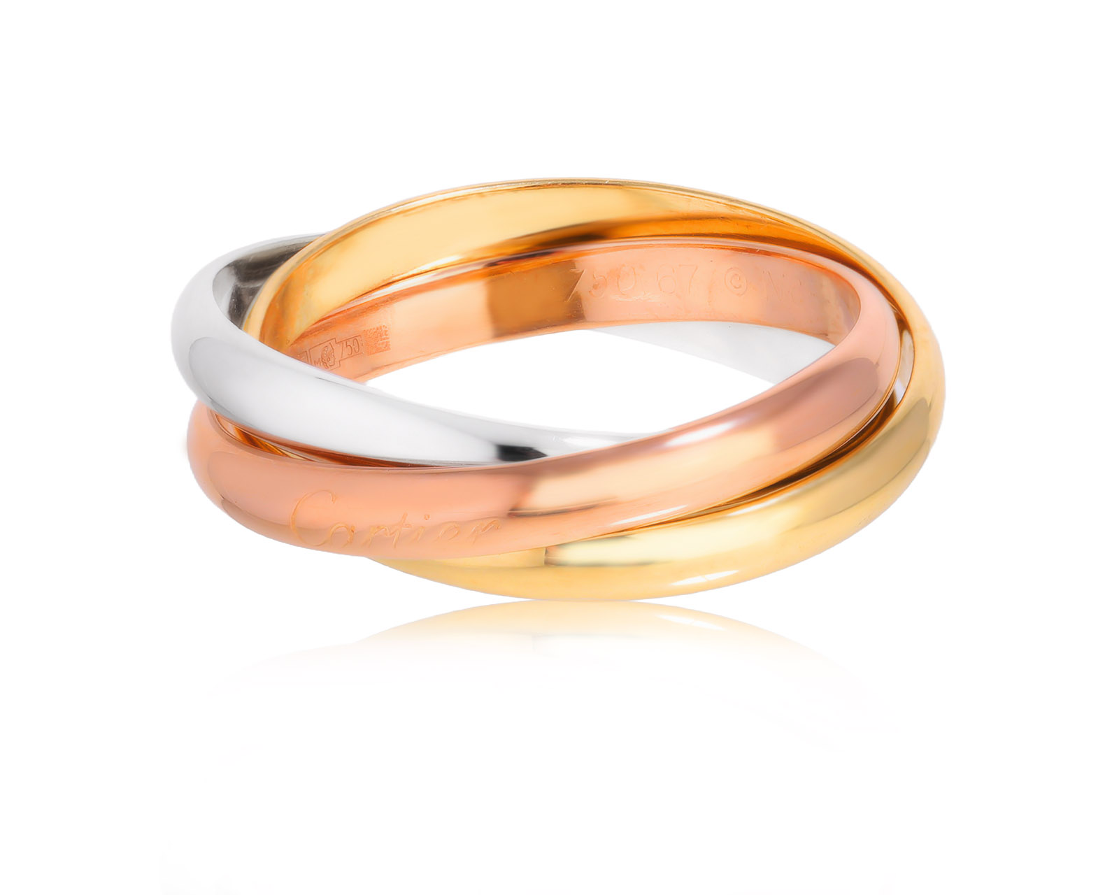 Оригинальное золотое кольцо Cartier Trinity Classic 080825/1 Оригинальное золотое кольцо Cartier Trinity Classic 080825/1