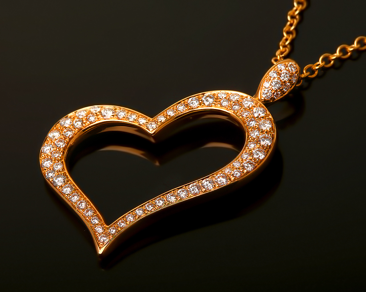Золотой кулон c бриллиантами 0.77ct Piaget Heart 190716/4
