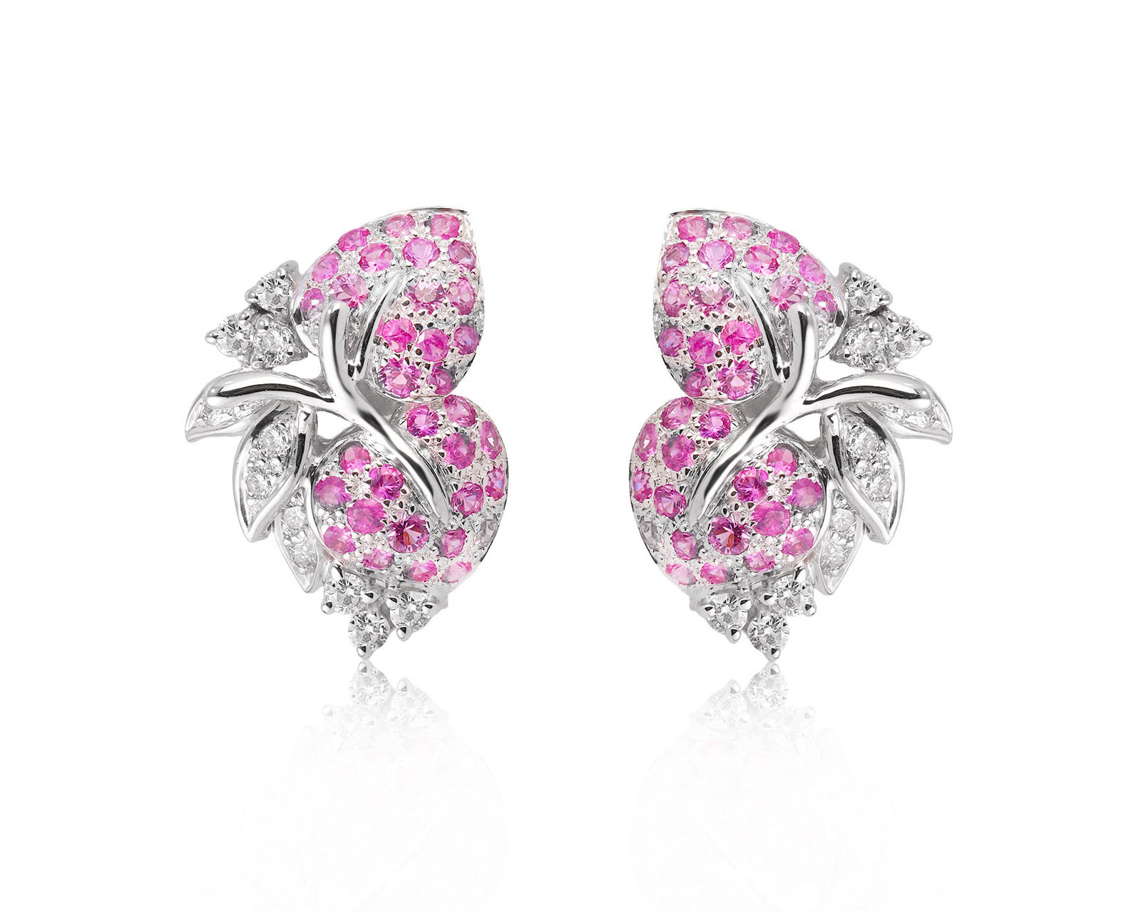 Золотые серьги с сапфирами 2.72ct и бриллиантами 0.96ct 111225/3