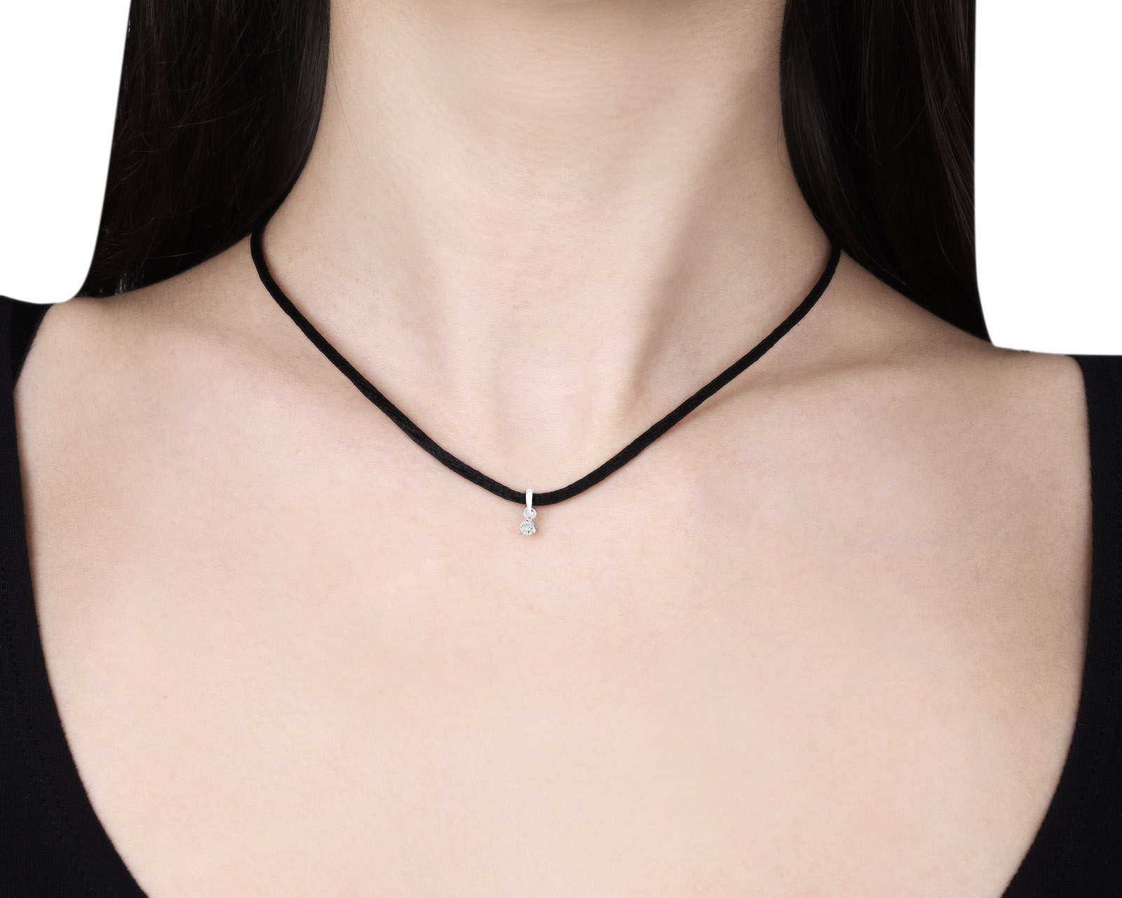 Миниатюрный золотой кулон с бриллиантом 0.07ct