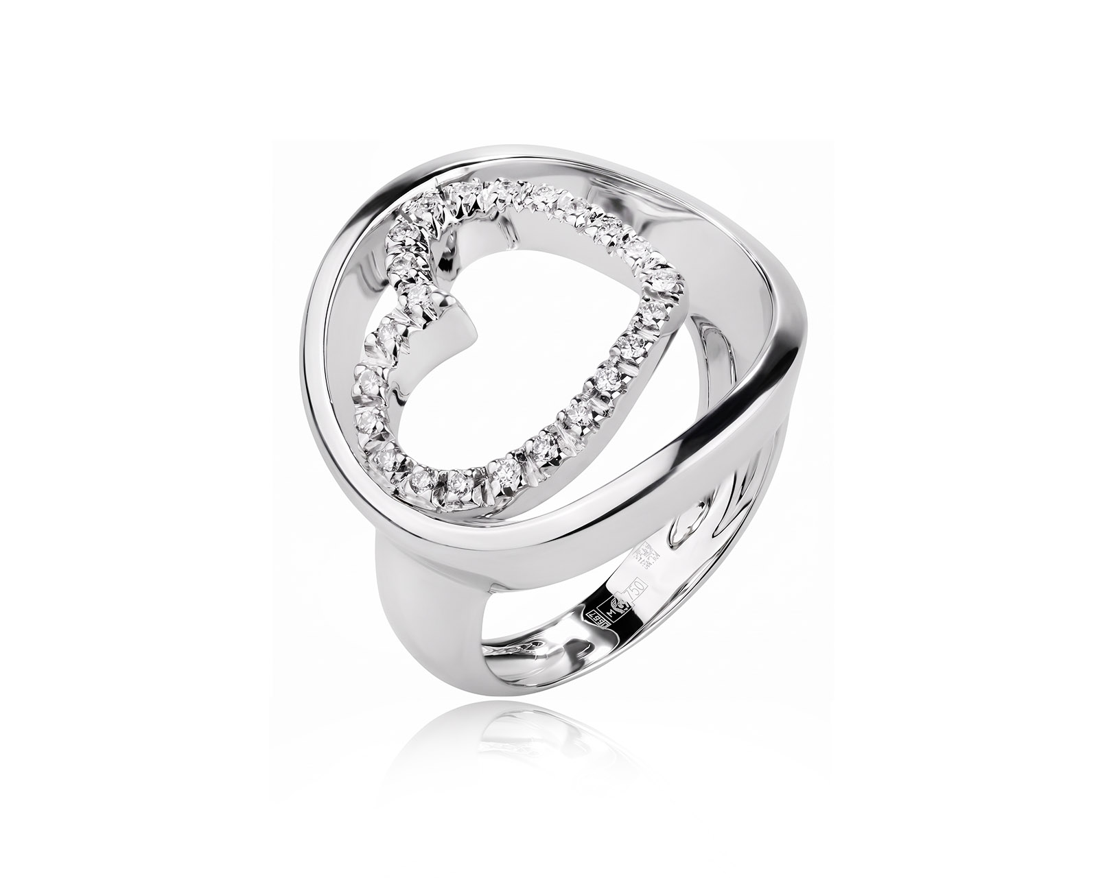 Оригинальное золотое кольцо с бриллиантами 0.16ct Giorgio Visconti 050626/1