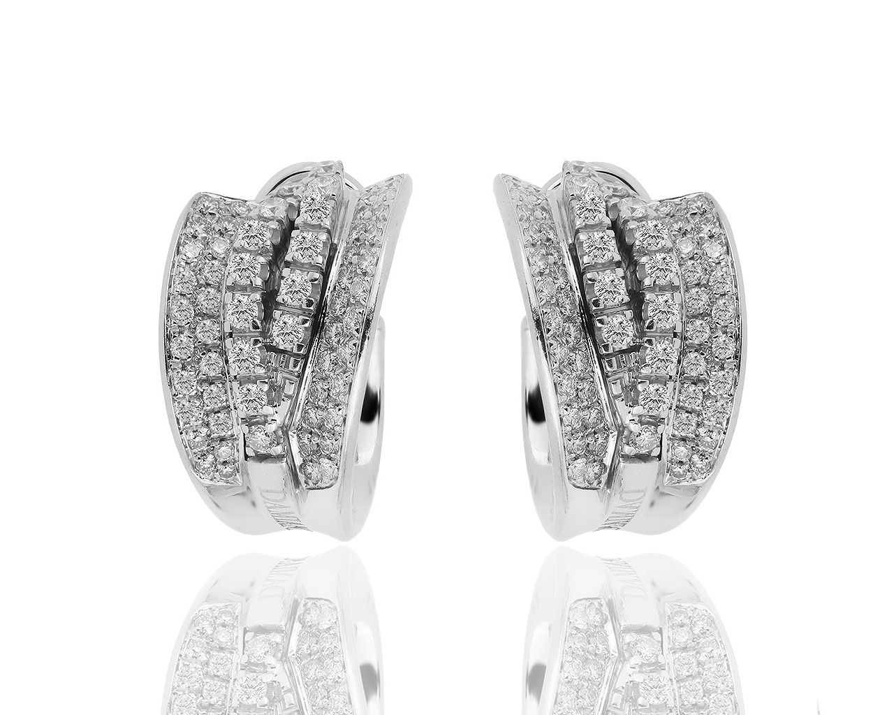 Красивые золотые серьги с бриллиантами 1.72ct Damiani 040319/5