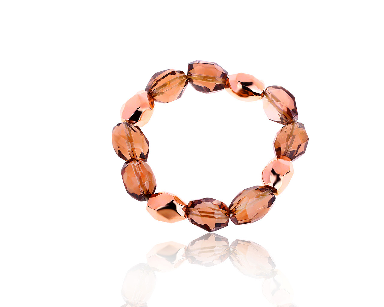 Великолепный золотой браслет с дымчатым кварцем 150120/4