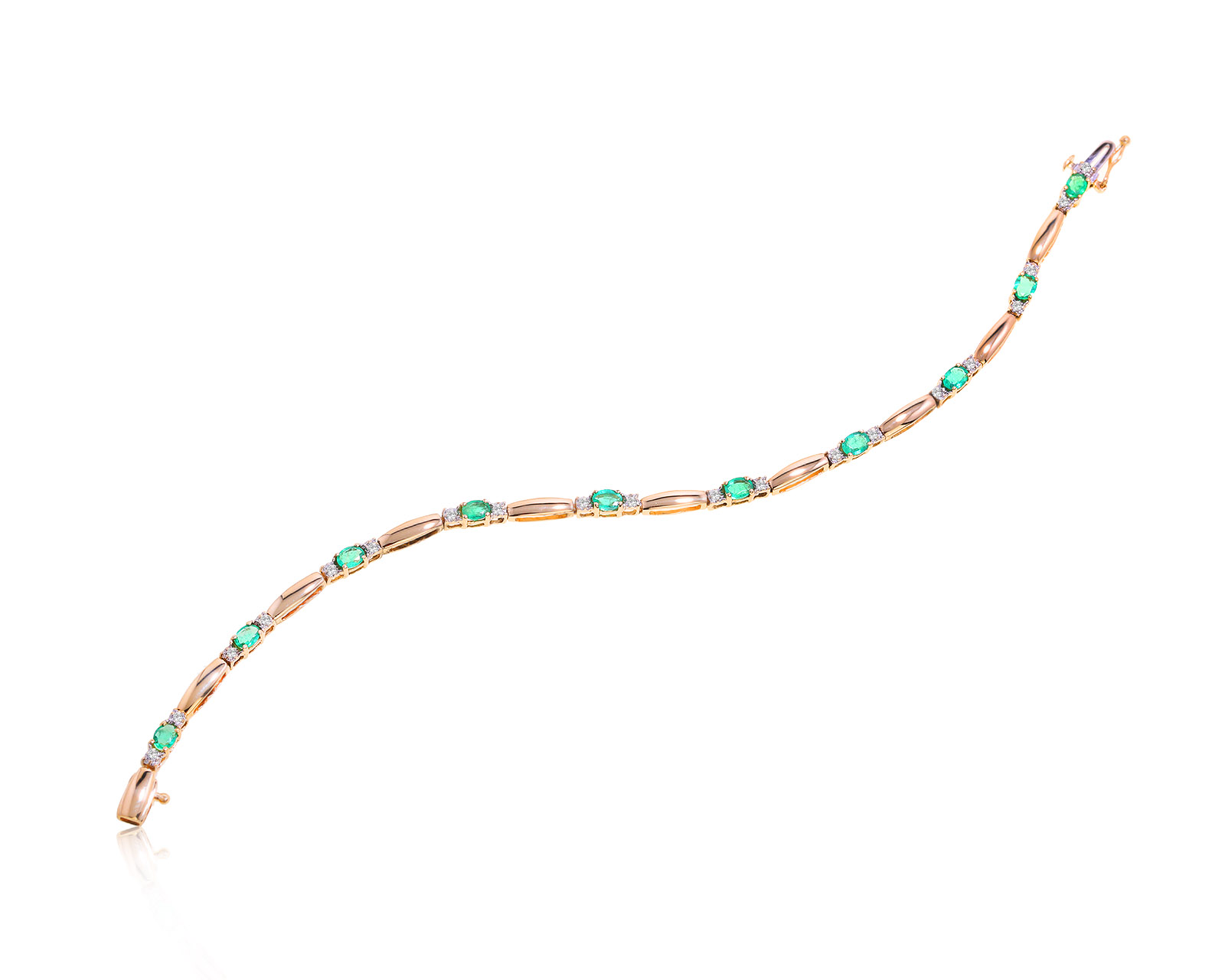 Прелестный золотой браслет с изумрудами 2.12ct 011221/5