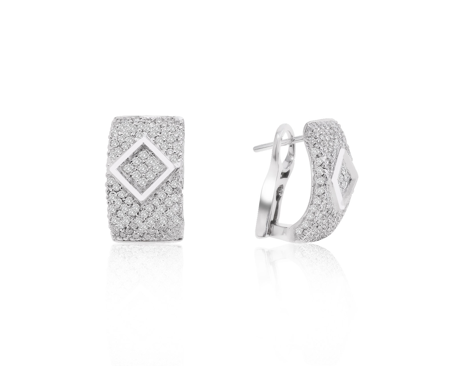 Богатые золотые серьги с бриллиантами 0.92ct 260123/4