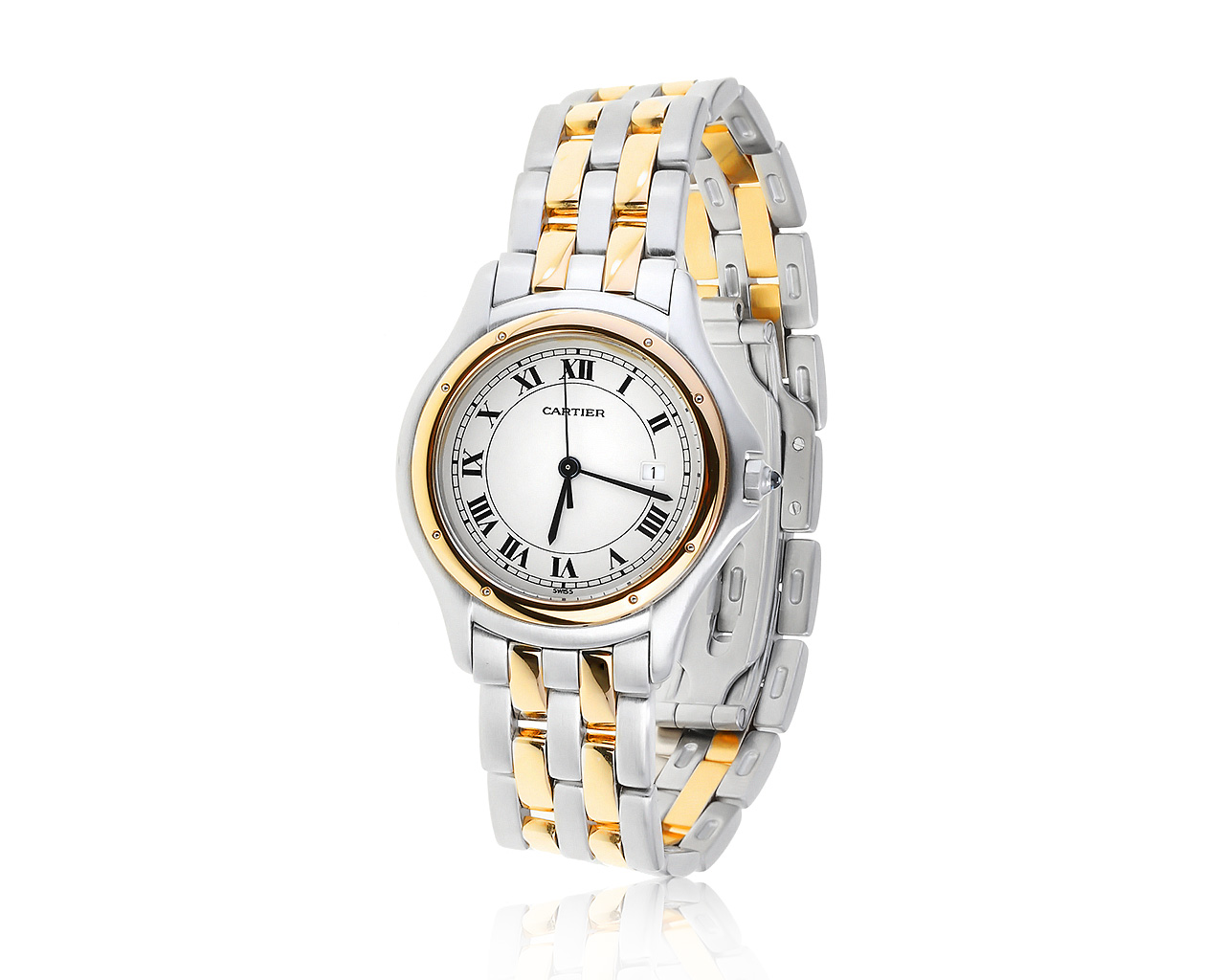 Оригинальные золотые часы Cartier Cougar 270421/1