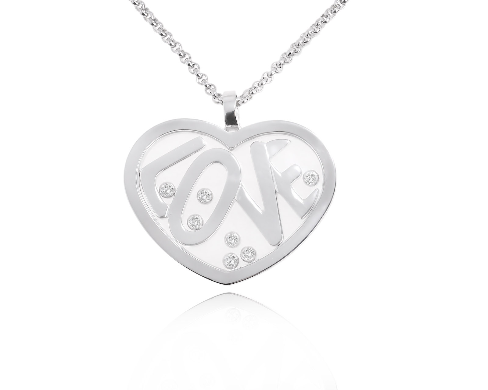 Оригинальный золотой кулон c бриллиантами 0.35ct Chopard Happy Diamonds Love 190724/12