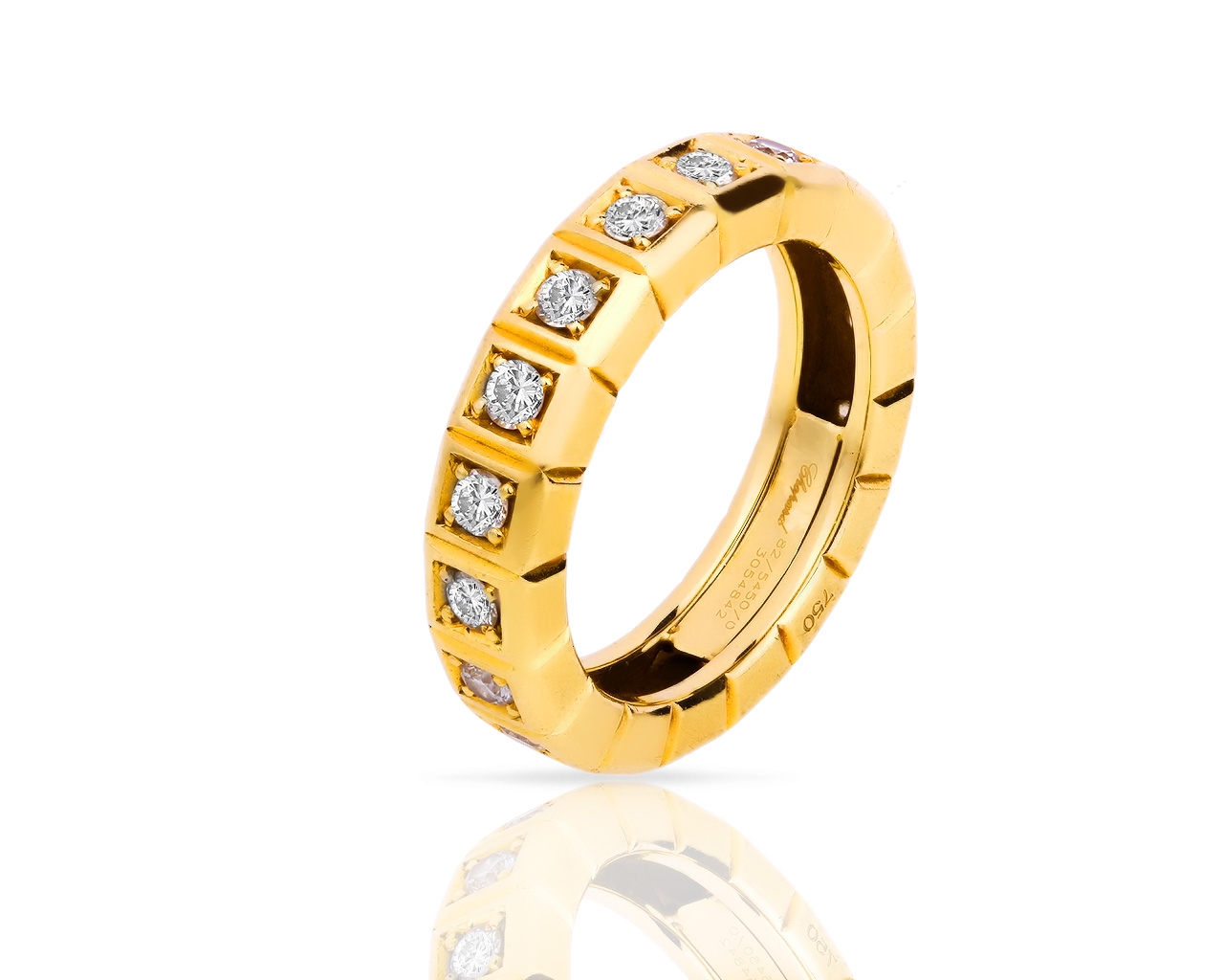 Золотое кольцо с бриллиантами 0.65ct Chopard Ice Cube