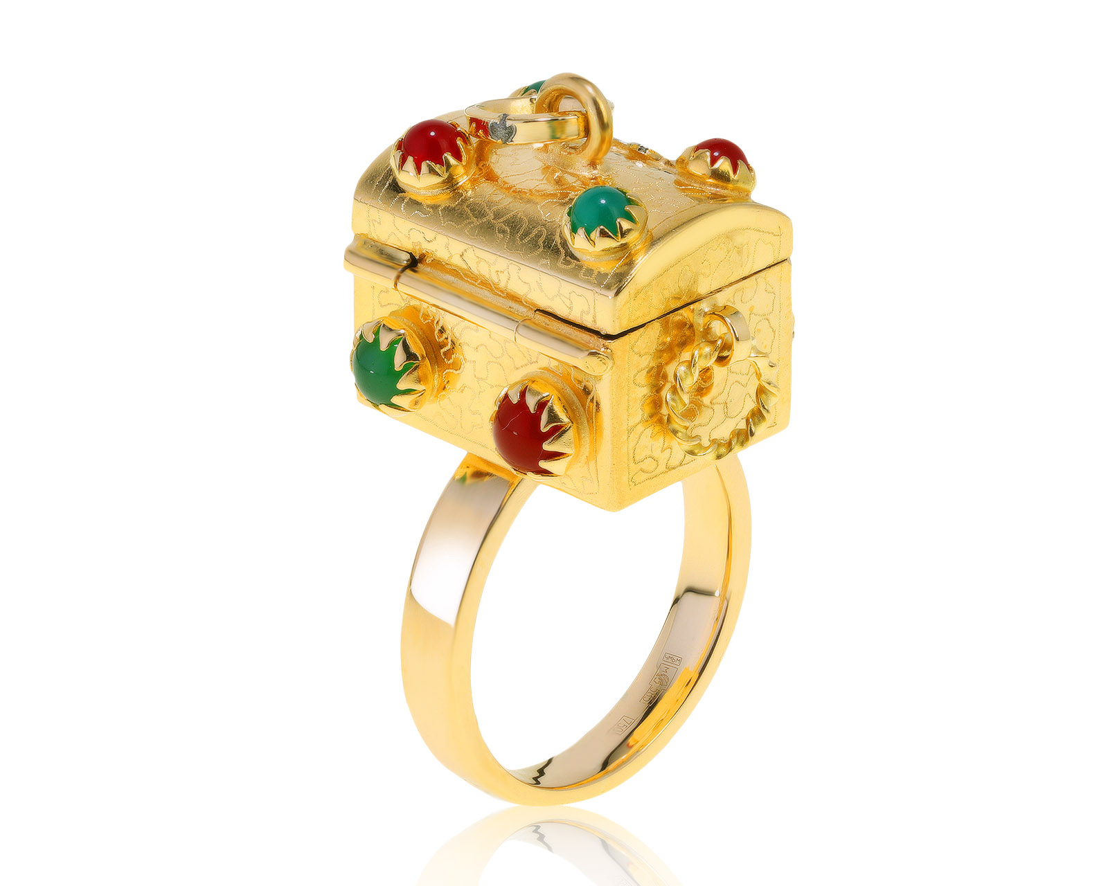 Прекрасное золотое кольцо с халцедонами 2.85ct 041120/3