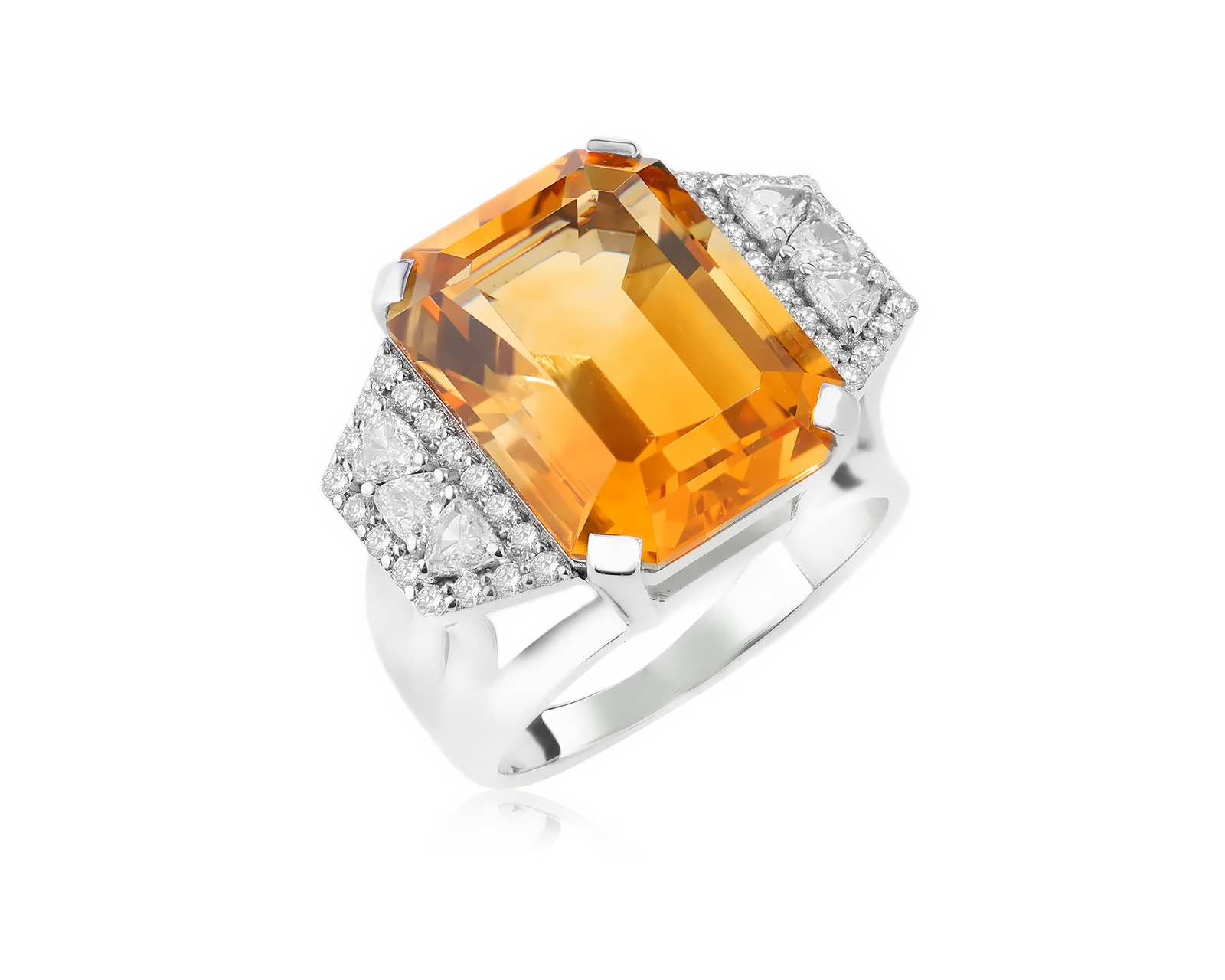 Золотое кольцо с цитрином 10.30ct и бриллиантами 0.63ct 261023/3