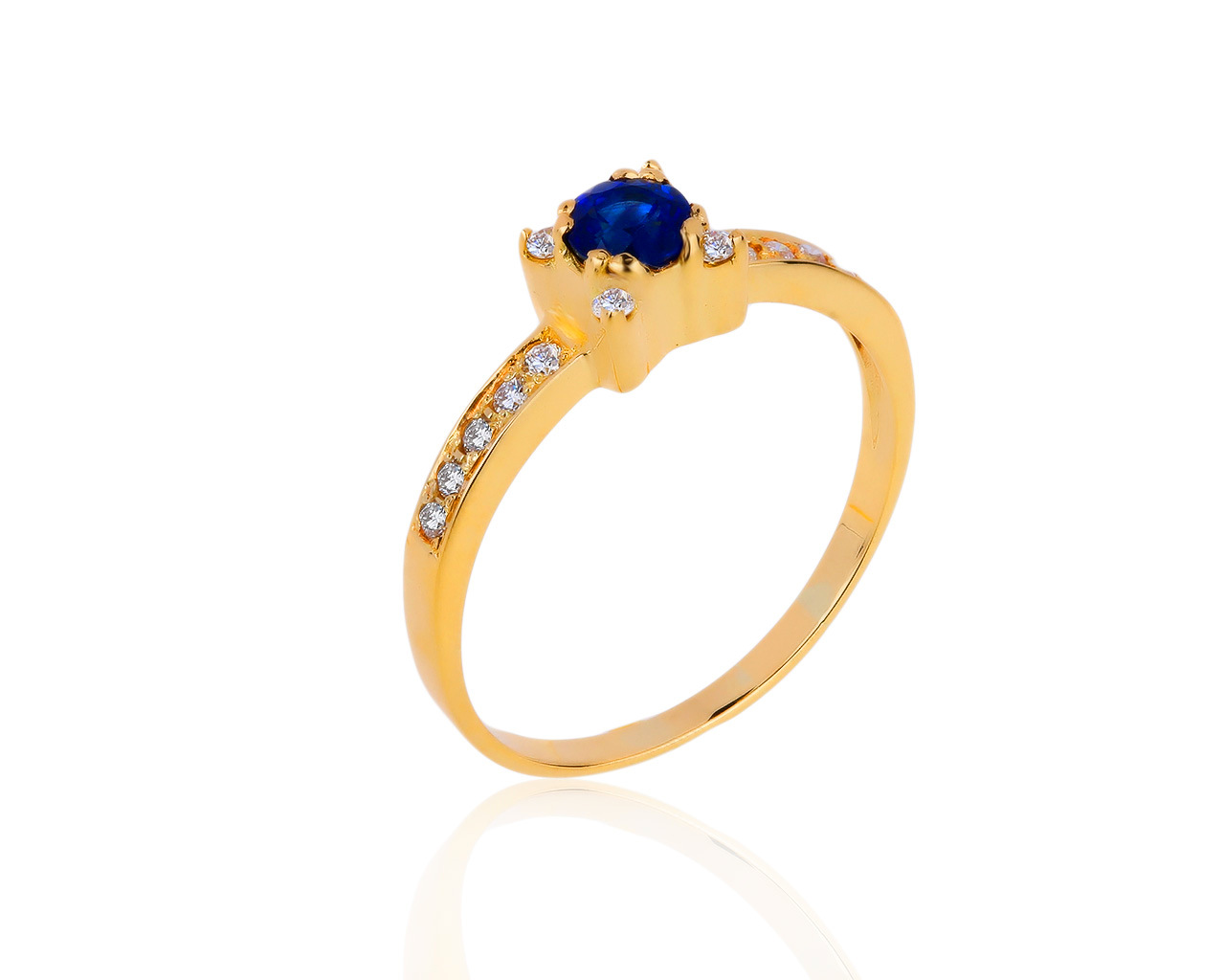 Волшебное золотое кольцо с сапфиром 0.51ct 060120/3