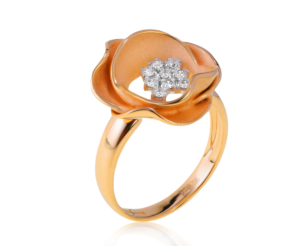 Оригинальное золотое кольцо с бриллиантами 0.17ct Annamaria Camilli Tres Jolie