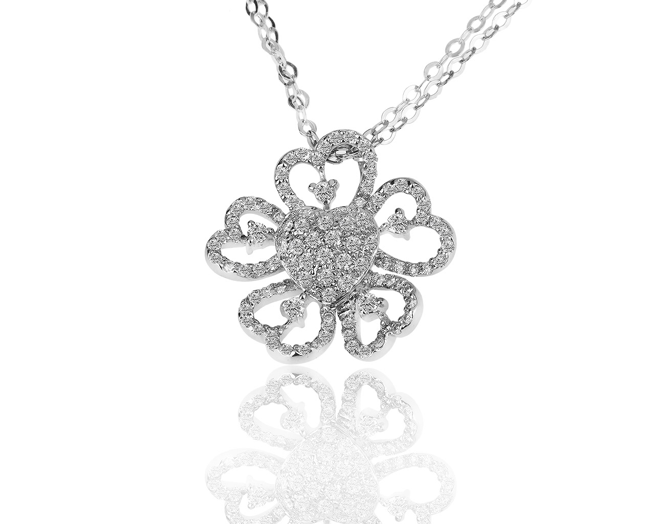 Изящная золотая подвеска с бриллиантами 0.70ct 121218/11