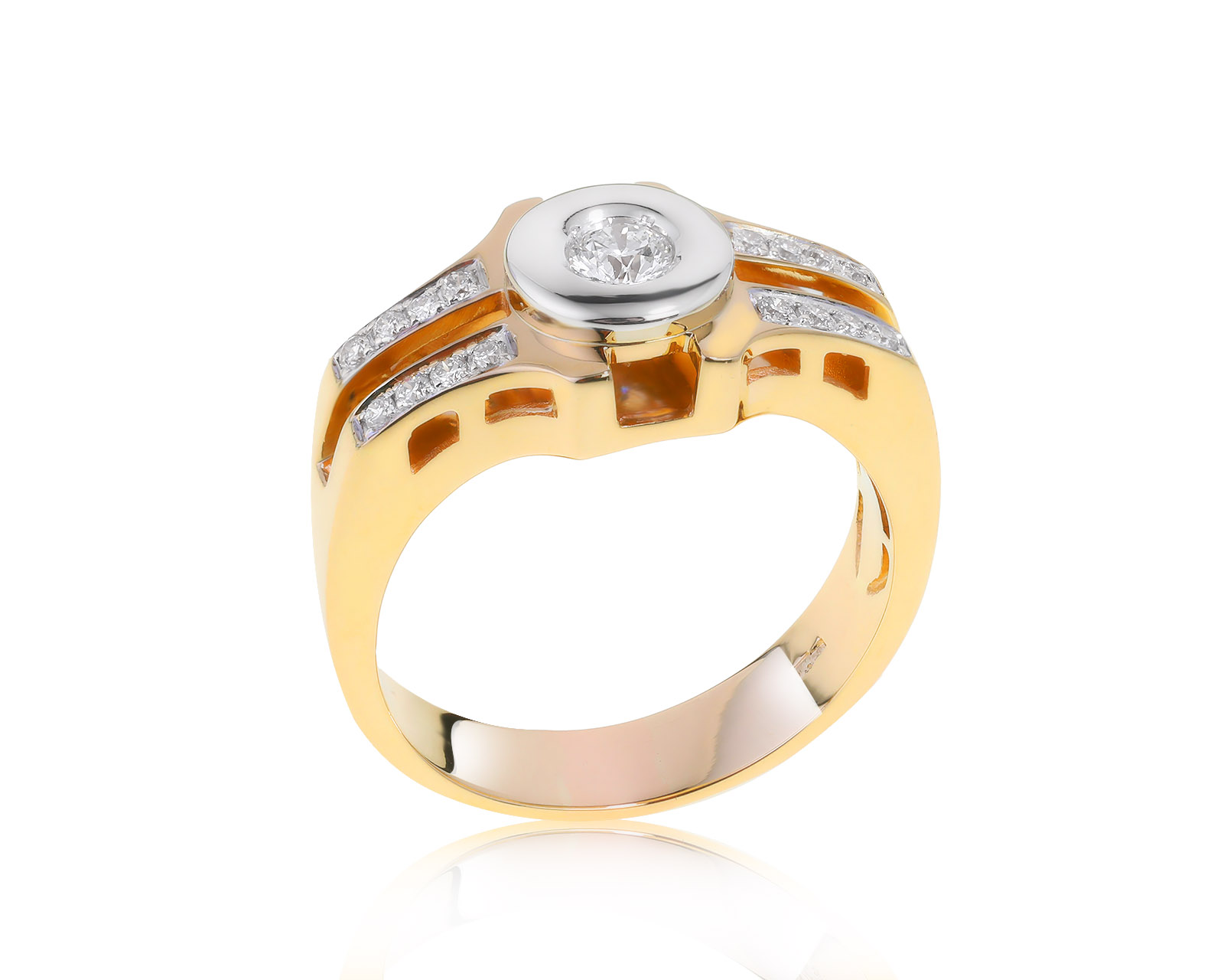 Престижное золотое кольцо с бриллиантами 0.46ct 140222/1