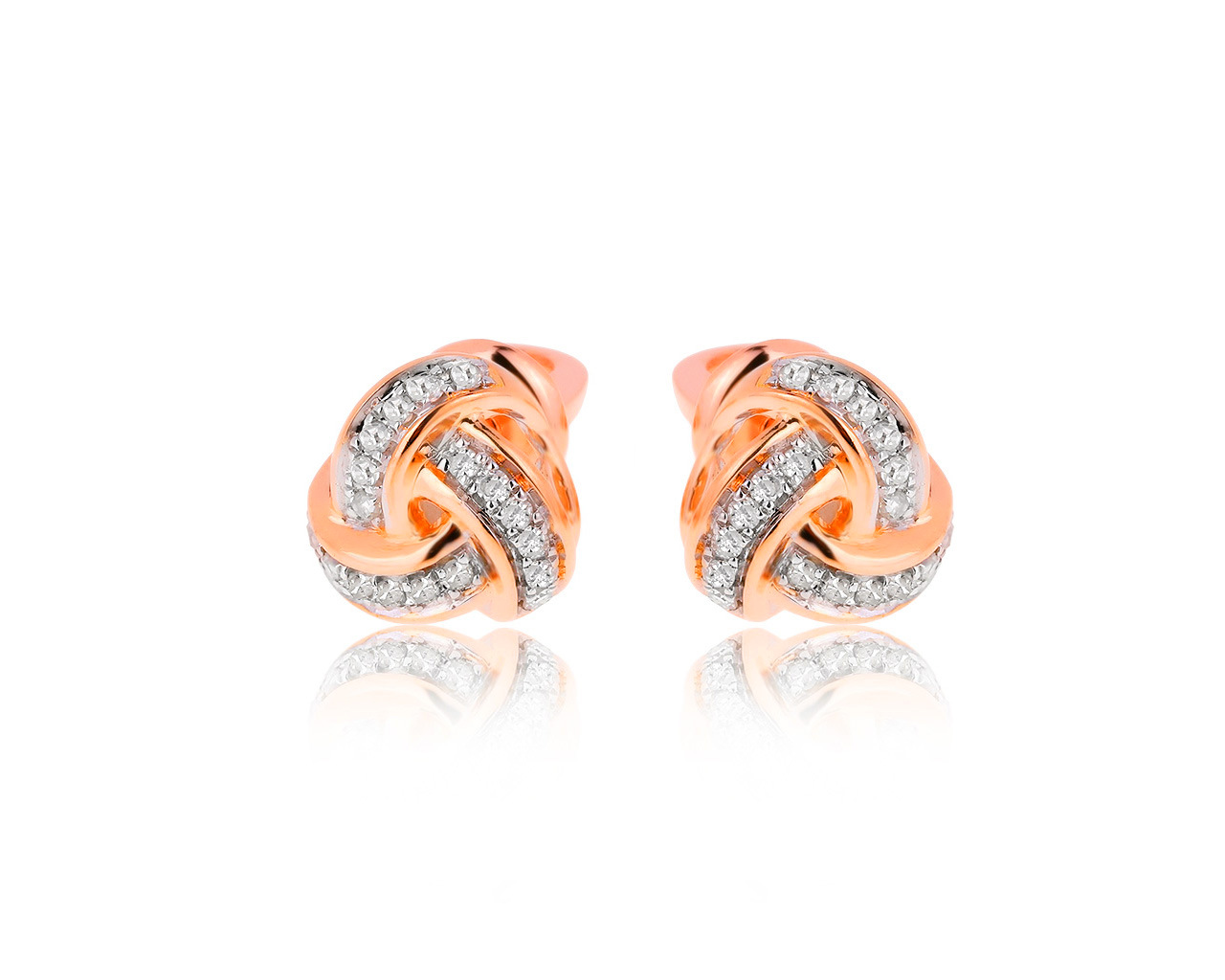 Красивые золотые серьги с бриллиантами 0.11ct 221020/1