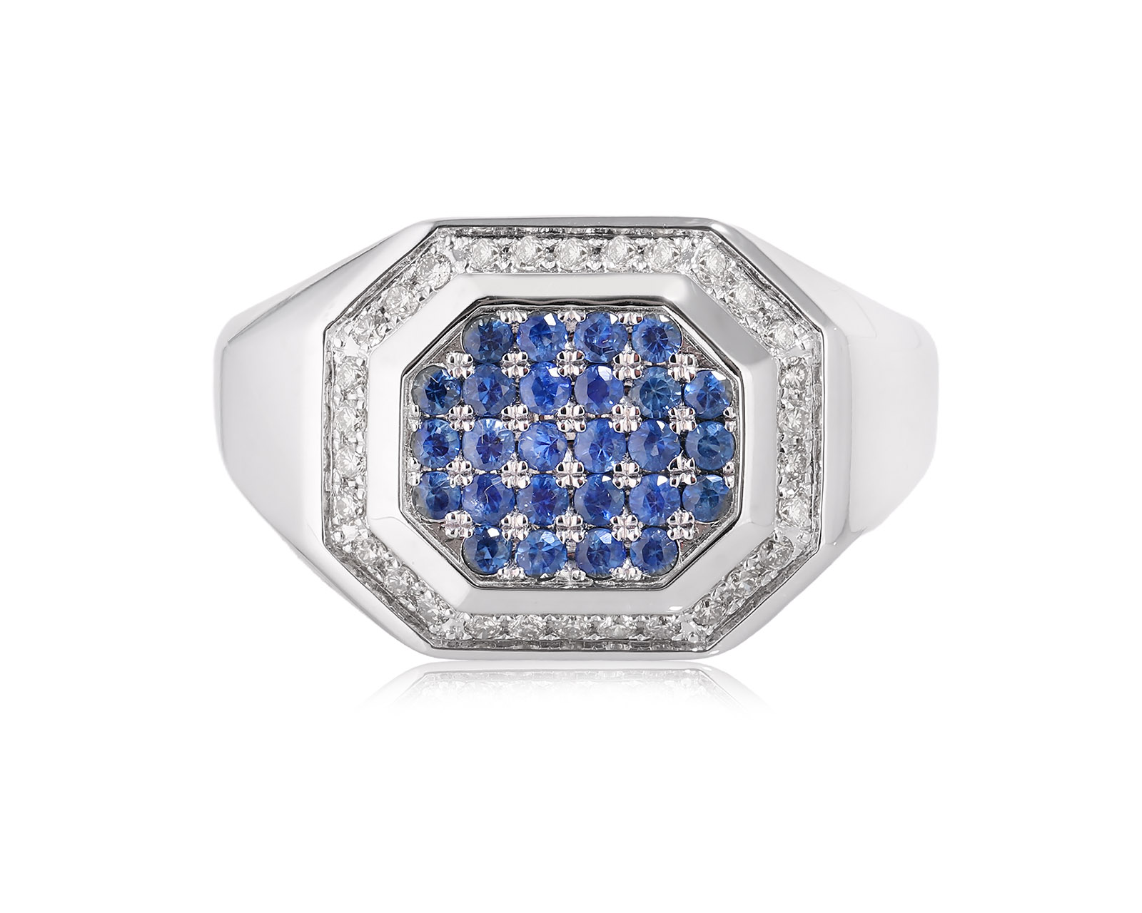 Золотое кольцо с сапфирами 0.52ct и бриллиантами 0.24ct