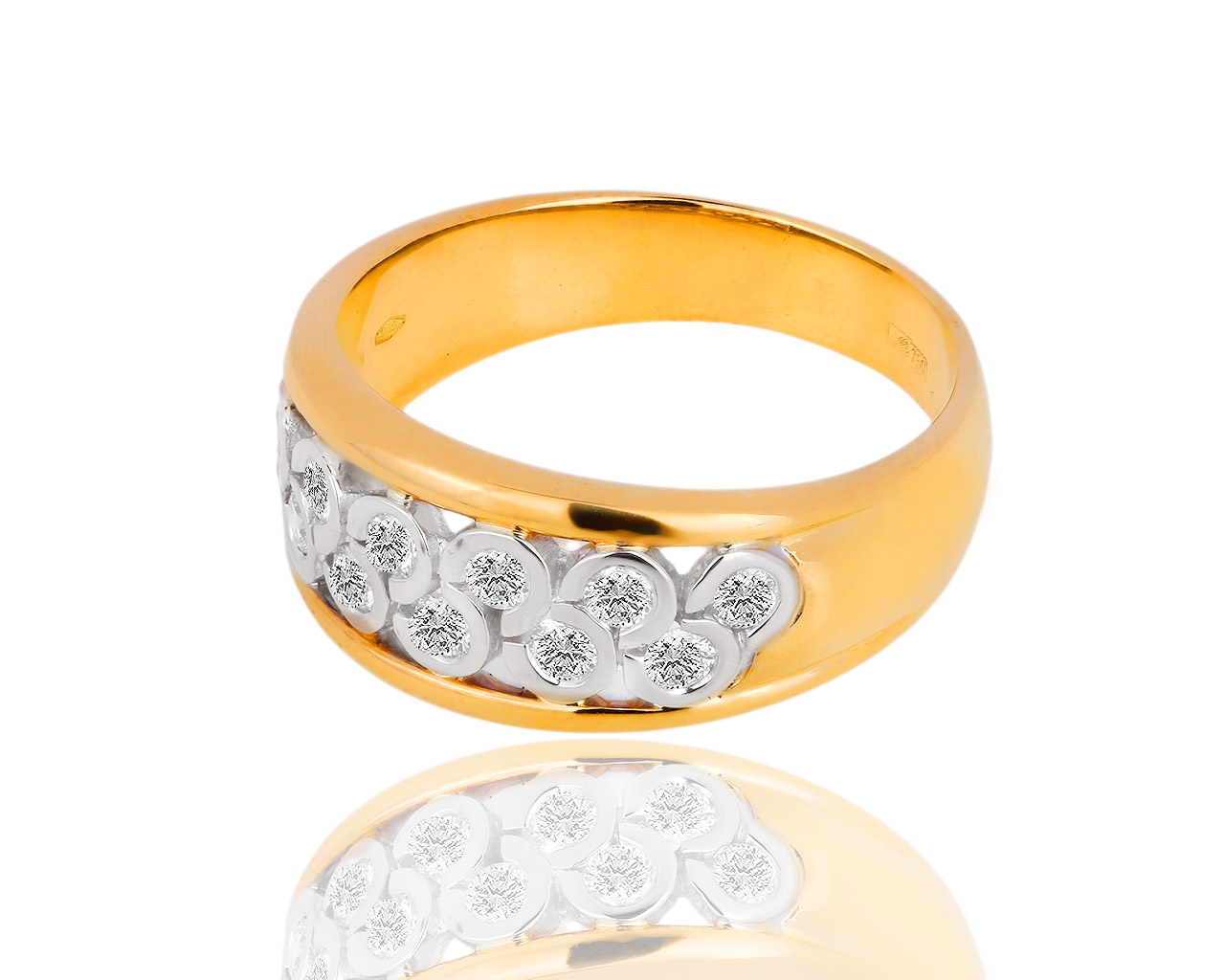 Оригинальное золотое кольцо с бриллиантами 0.35ct Salvini