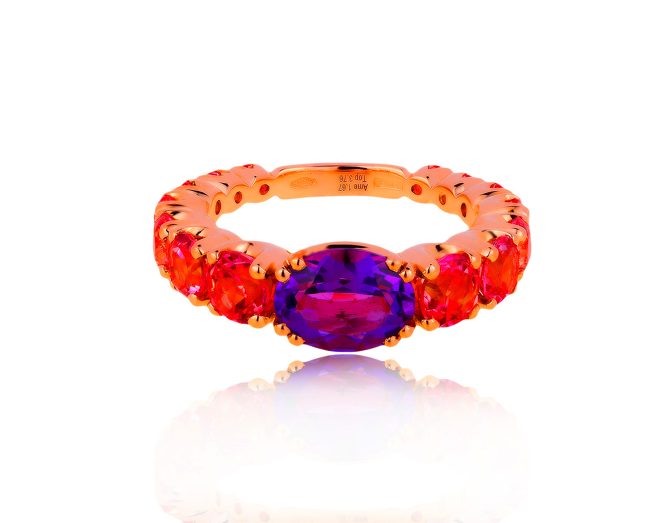 Праздничное золотое кольцо с аметистом 1.35ct Crivelli 050719/8