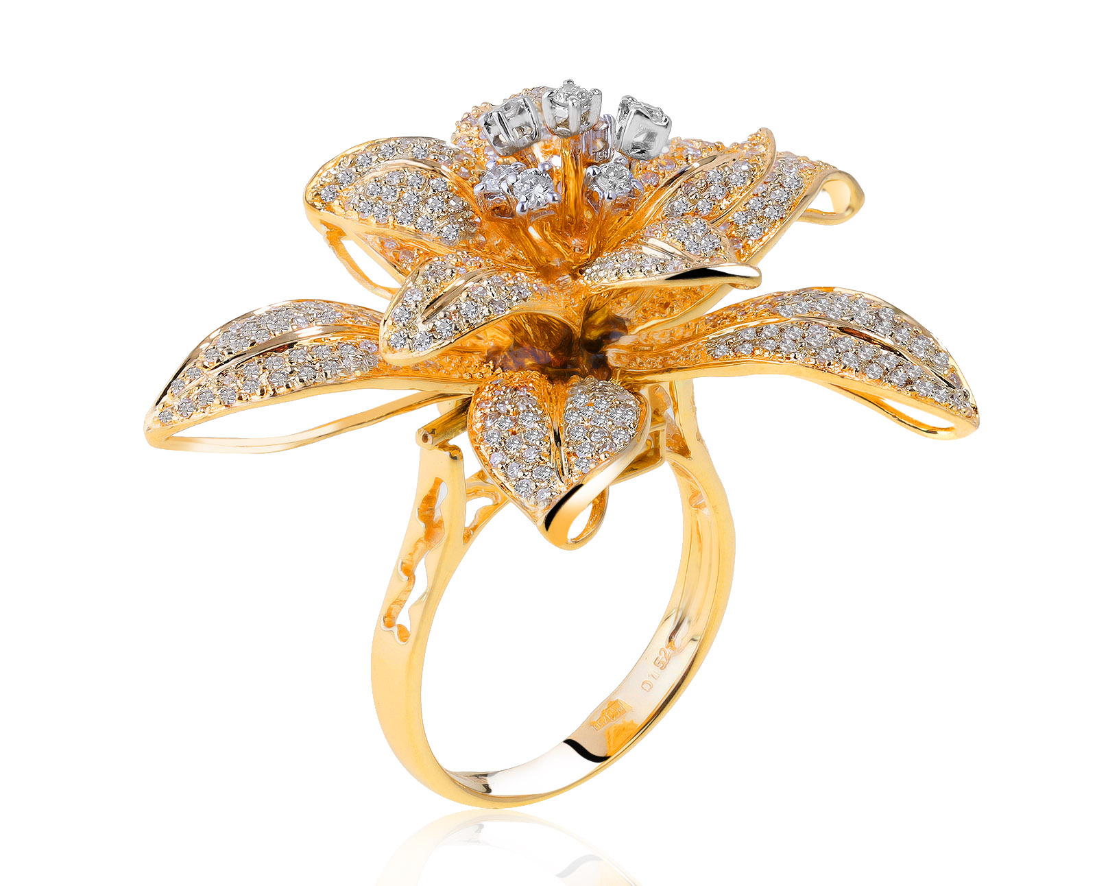 Изумительное золотое кольцо-кулон с бриллиантами 1.25ct 010921/2 Изумительное золотое кольцо-кулон с бриллиантами 1.25ct 010921/2