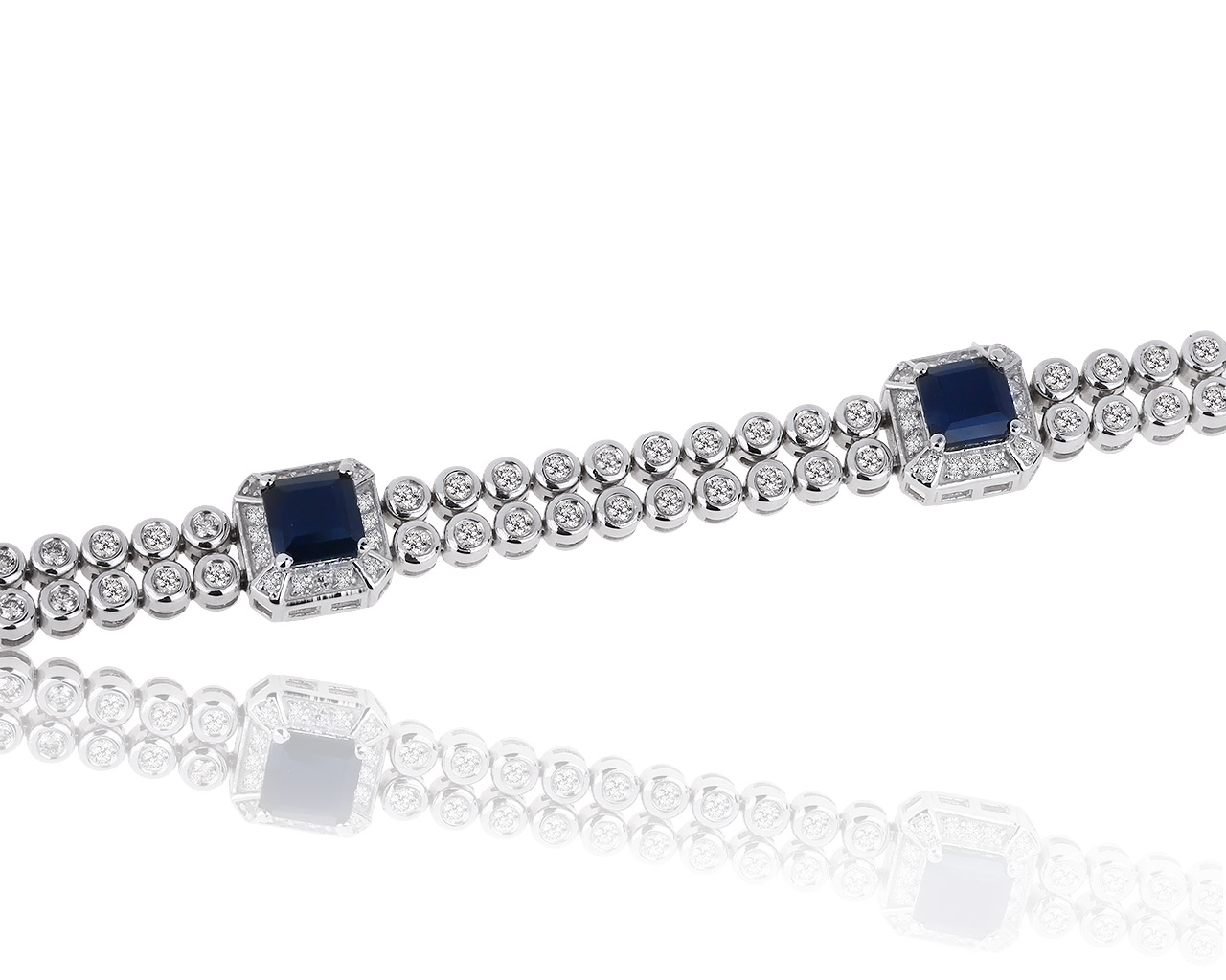 Безупречный золотой браслет с сапфирами 4.00ct