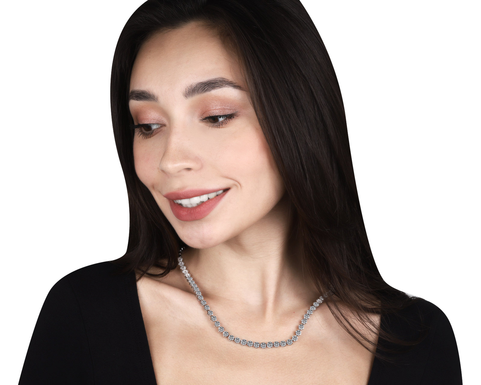 Солидное золотое колье с бриллиантами 6.30ct