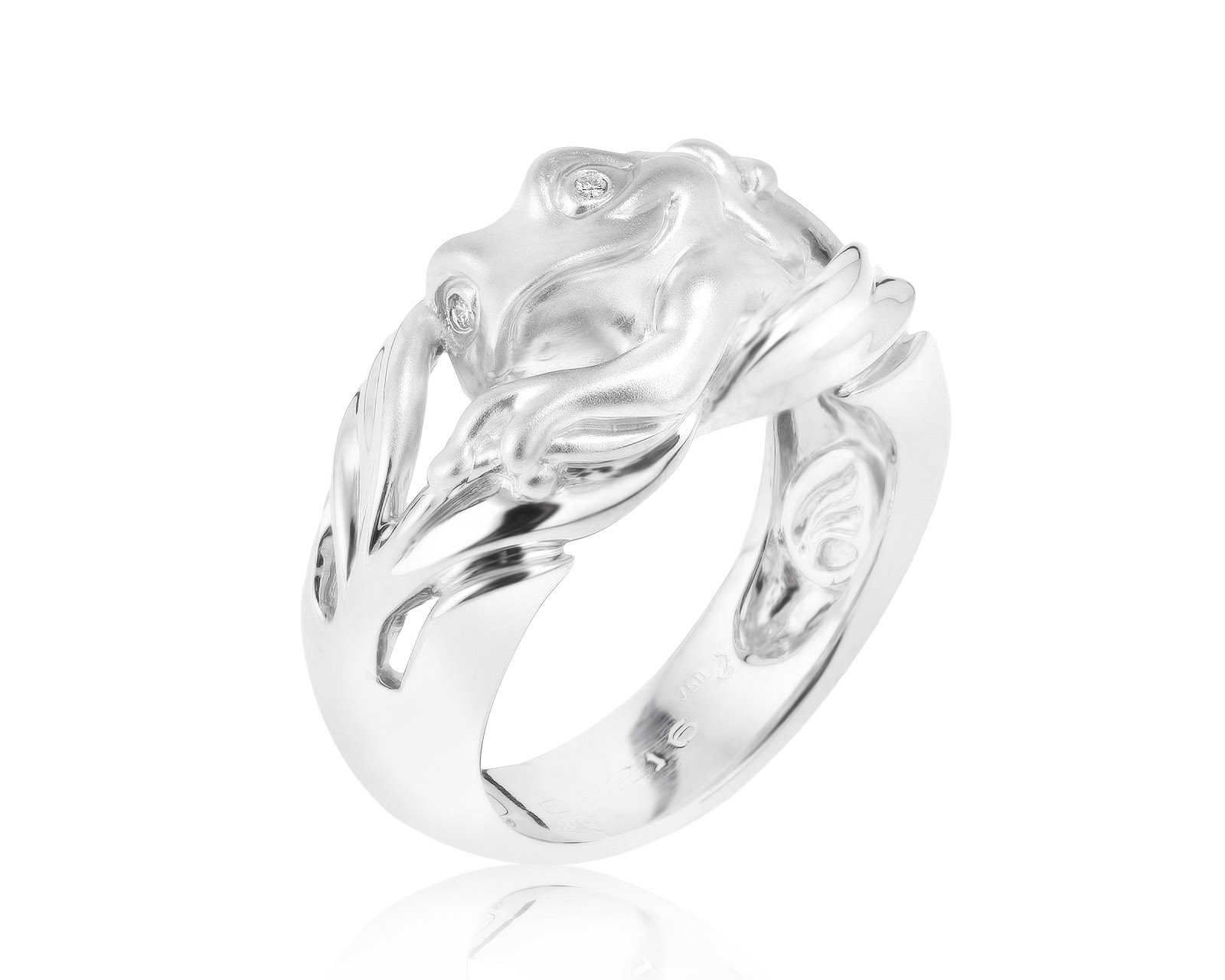 Оригинальное золотое кольцо с бриллиантами 0.01ct Magerit Frog 210921/5