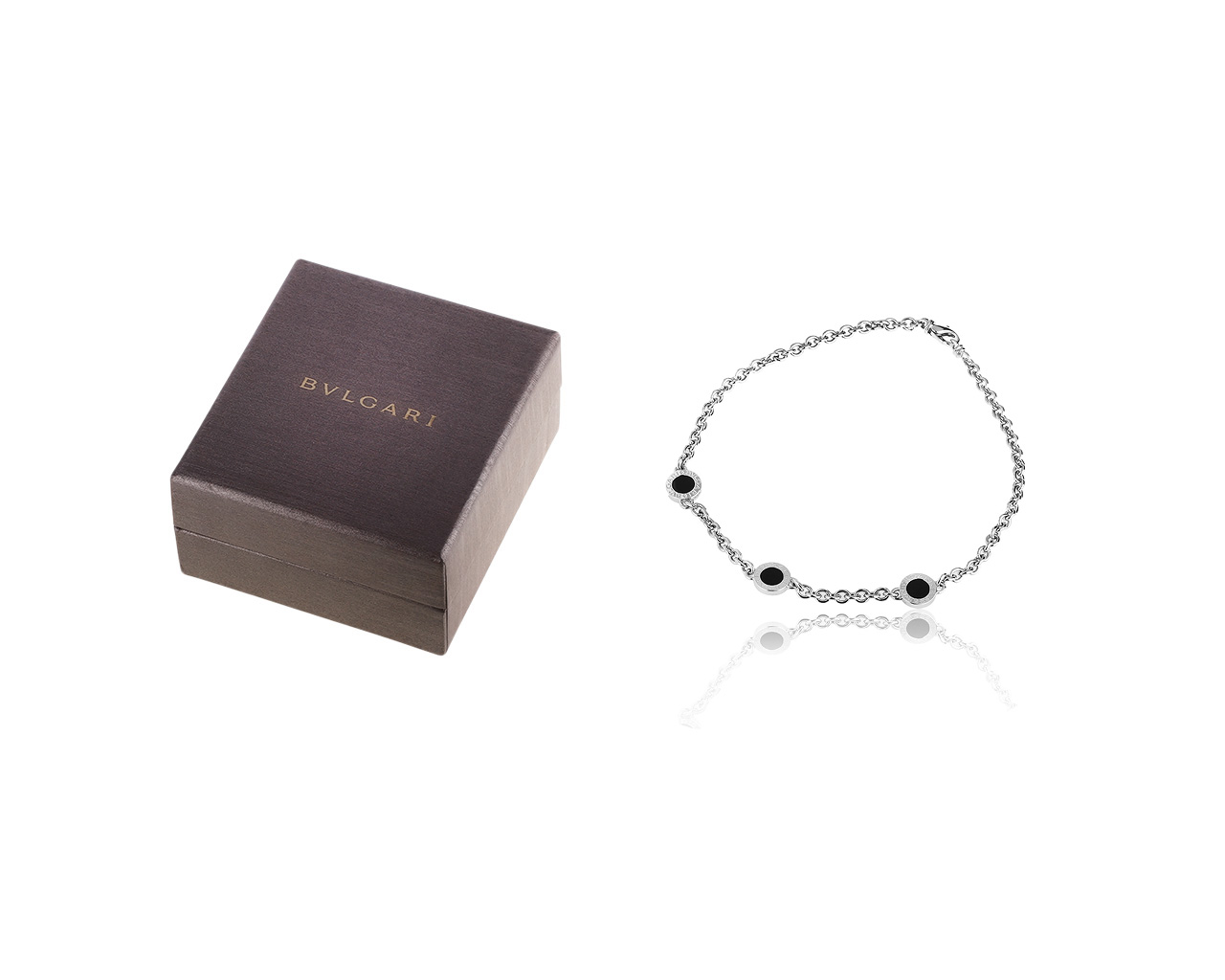 Оригинальное золотое колье с ониксом Bvlgari