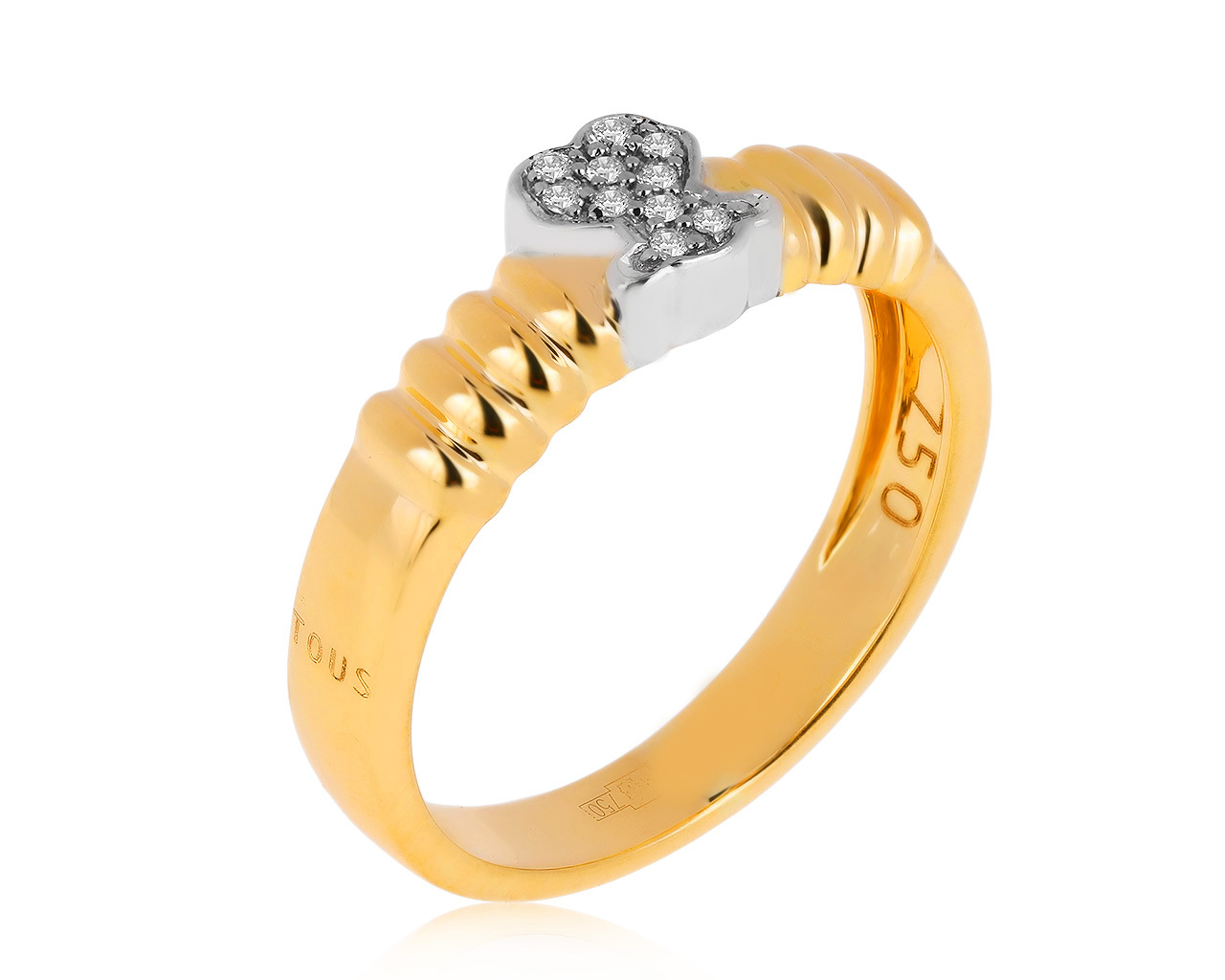 Оригинальное золотое кольцо с бриллиантами 0.05ct Tous 281020/4