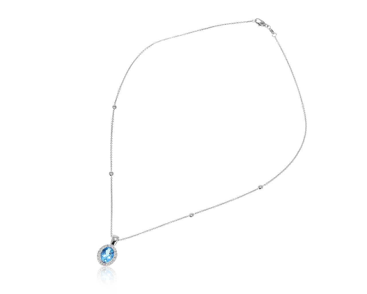 Изящный золотой кулон с аквамарином 1.58ct