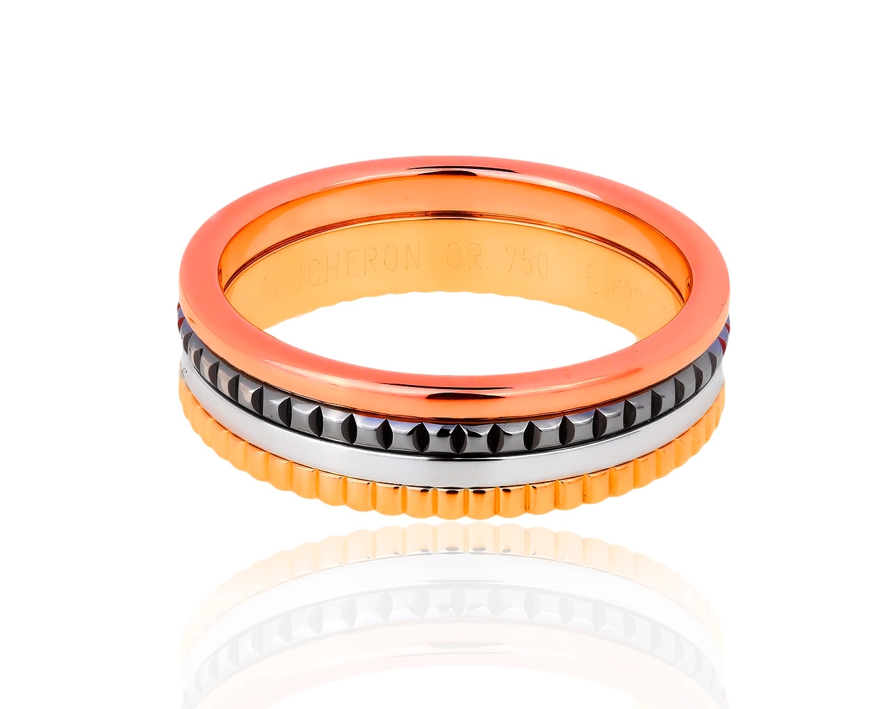 Оригинальное золотое кольцо Boucheron Quatre 080119/1