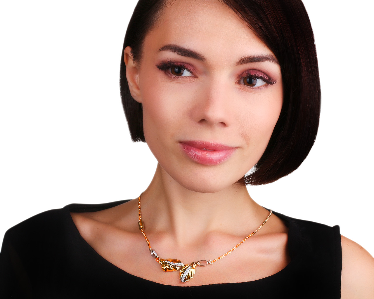 Оригинальное золотое колье с бриллиантами 0.50ct Baraka