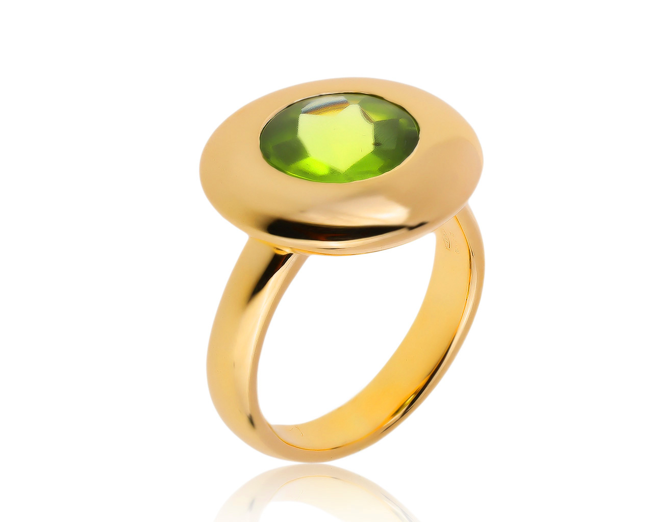 Оригинальное золотое кольцо с хризолитом 2.95ct Tamara Camolli 030720/14