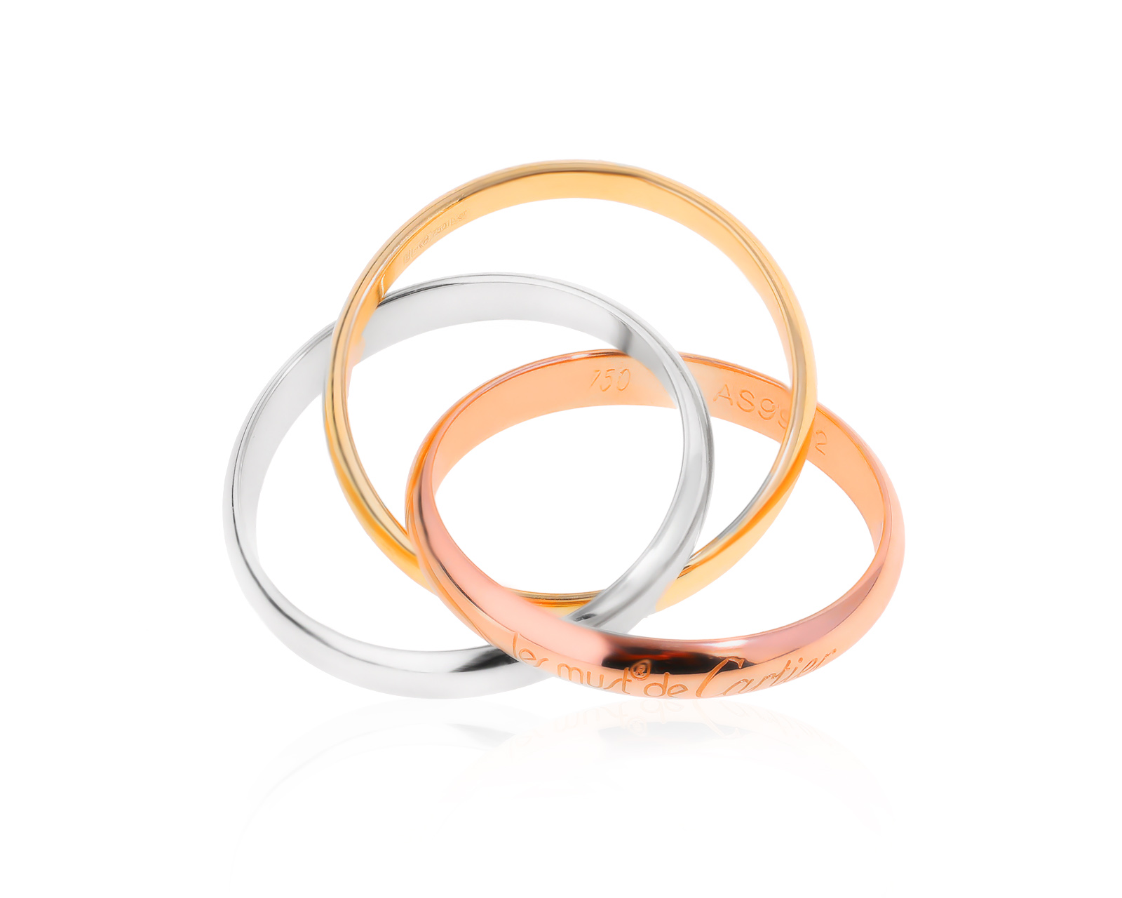 Оригинальное золотое кольцо Cartier Trinity
