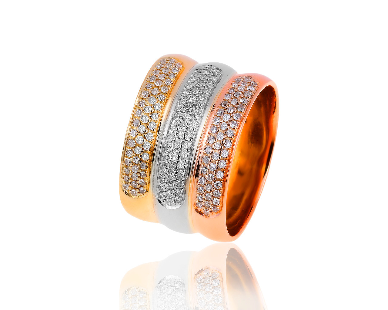 Превосходное золотое кольцо с бриллиантами 0.43ct СССР 011119/15