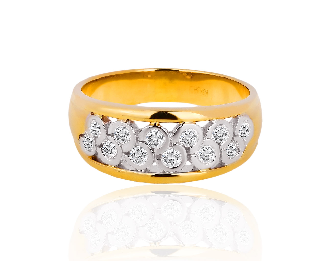 Оригинальное золотое кольцо с бриллиантами 0.35ct Salvini