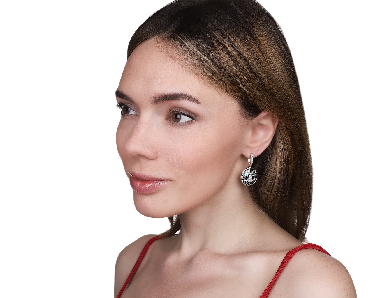 Прелестные золотые серьги с бриллиантами 1.38ct
