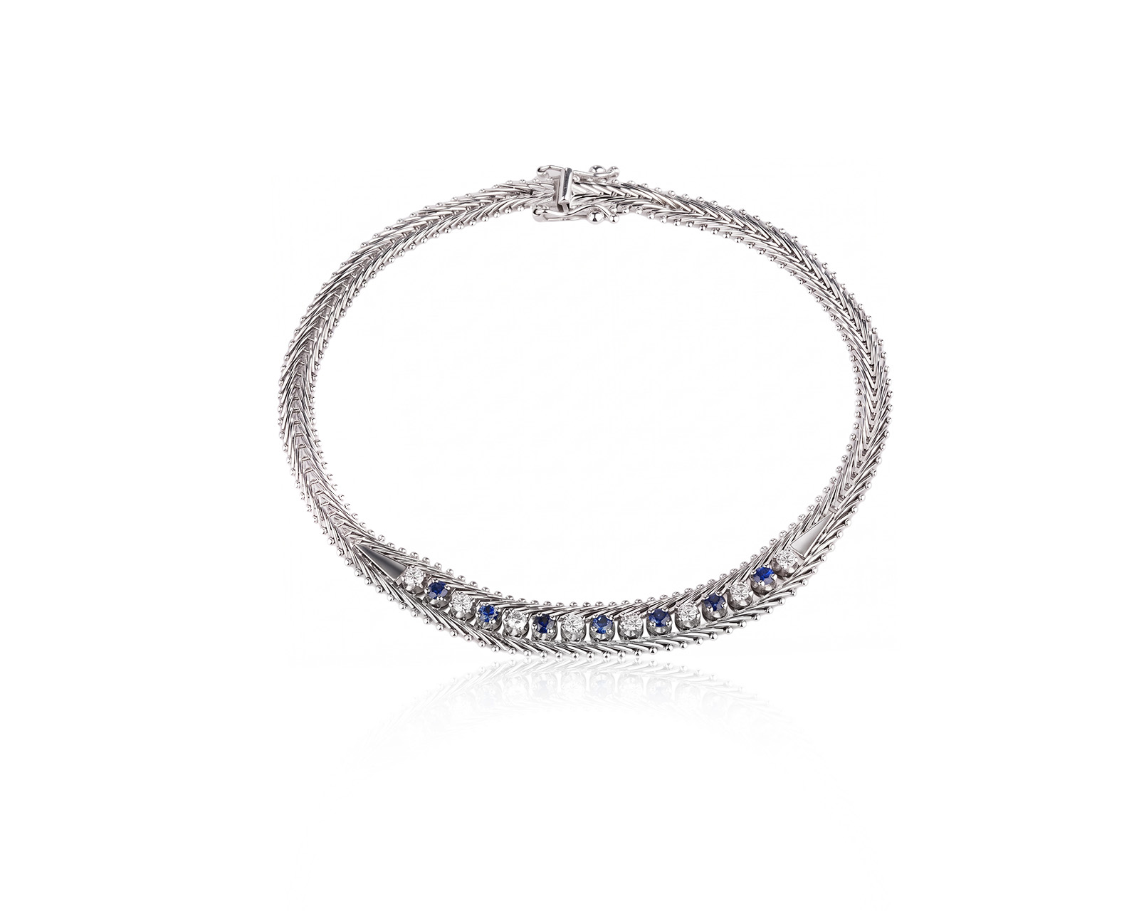 Золотой браслет с сапфирами 0.42ct и бриллиантами 0.36ct 120926/3